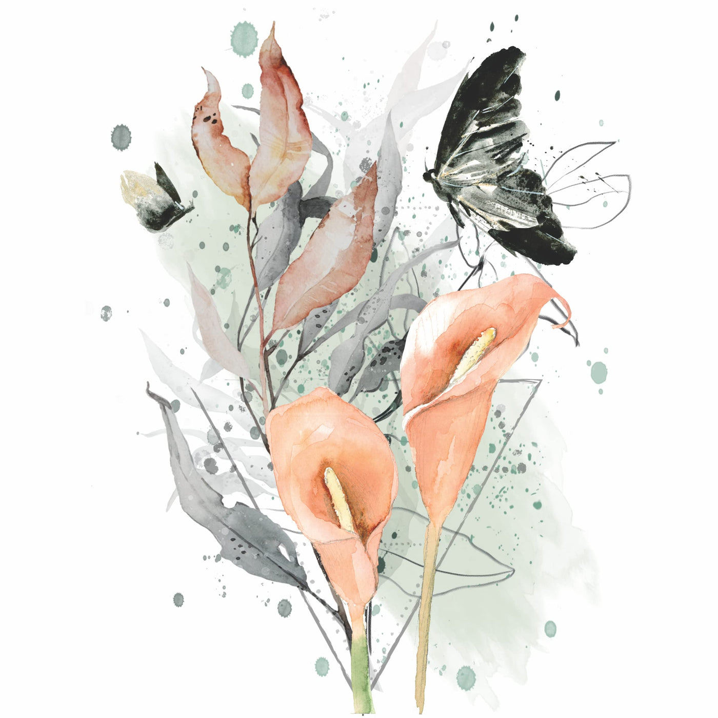 Black Butterfly Overlay Rice Paper, 20.32 x 26.67 cm - 6 x Different Printed Mulberry Paper Images 30gsm Visible Fibres for Decoupage Crafts Mixed Media Collage Art