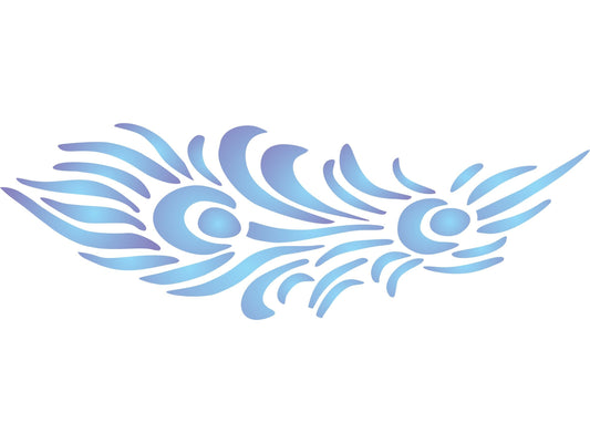Peacock Feather Stencil - Reusable Bird Feathers Plumage Plume Wall Stencil Template .
