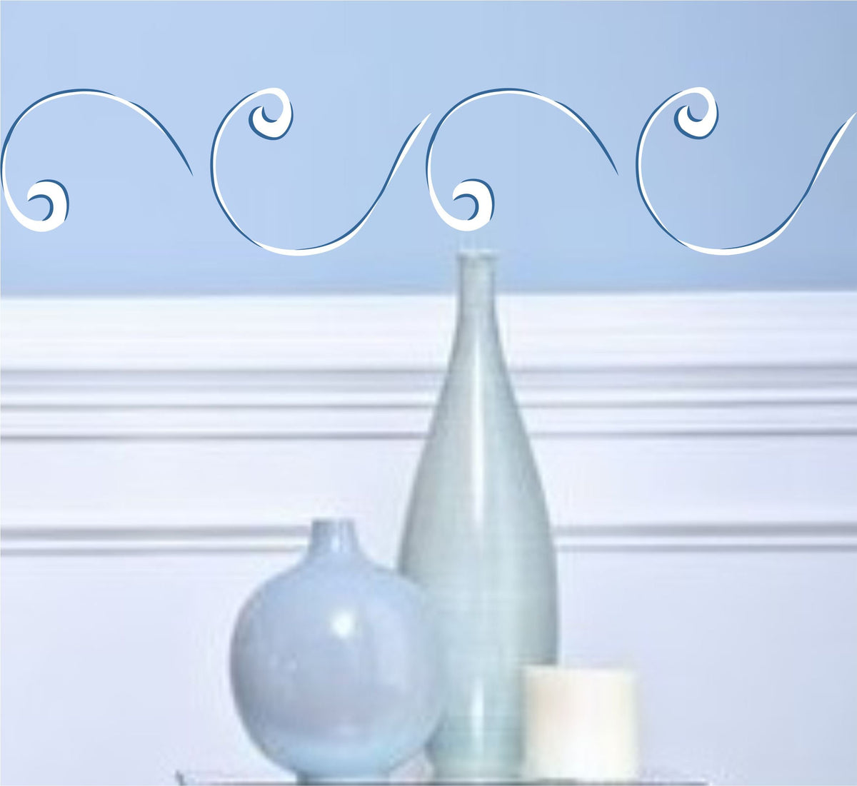 Scroll Border Stencil - 42 x 16.5cm (L) - Reusable 1920s Art Nouveau Decorative Wall Stencils for Painting