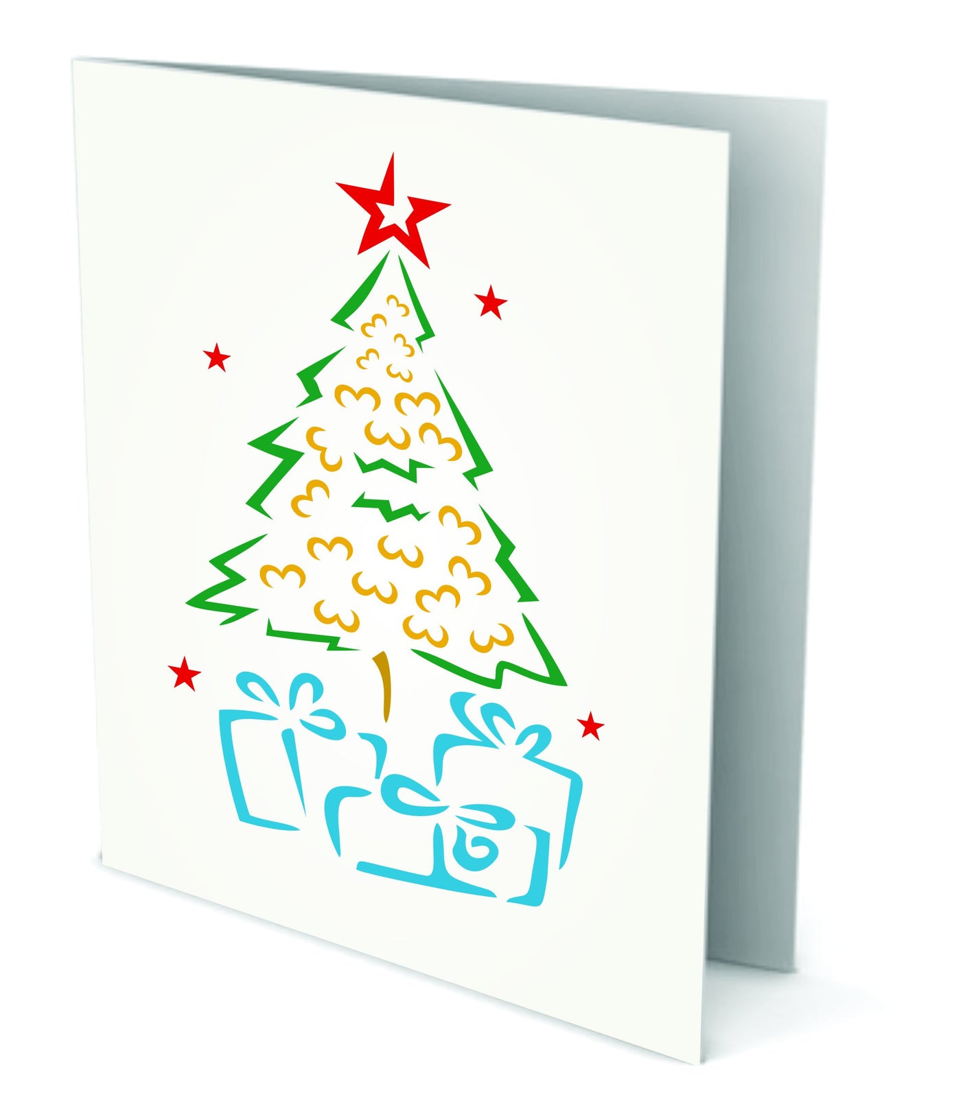 Christmas Tree Stencil - 7.5 x 12.5cm (S) - Reusable Holiday Stencil Template for DIY Cards Decorations Projects.