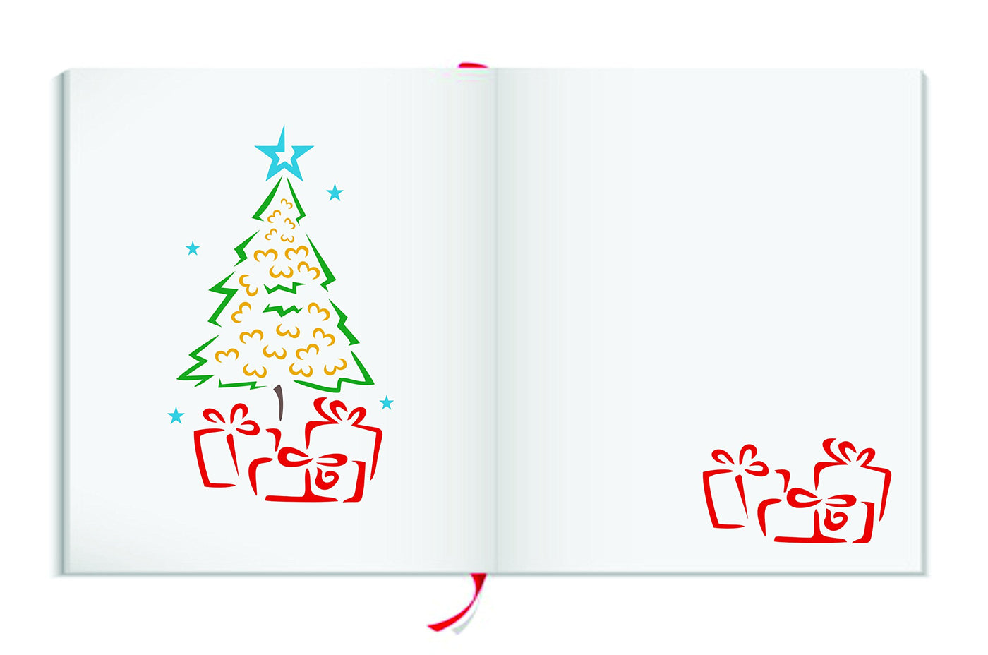 Christmas Tree Stencil - 7.5 x 12.5cm (S) - Reusable Holiday Stencil Template for DIY Cards Decorations Projects.