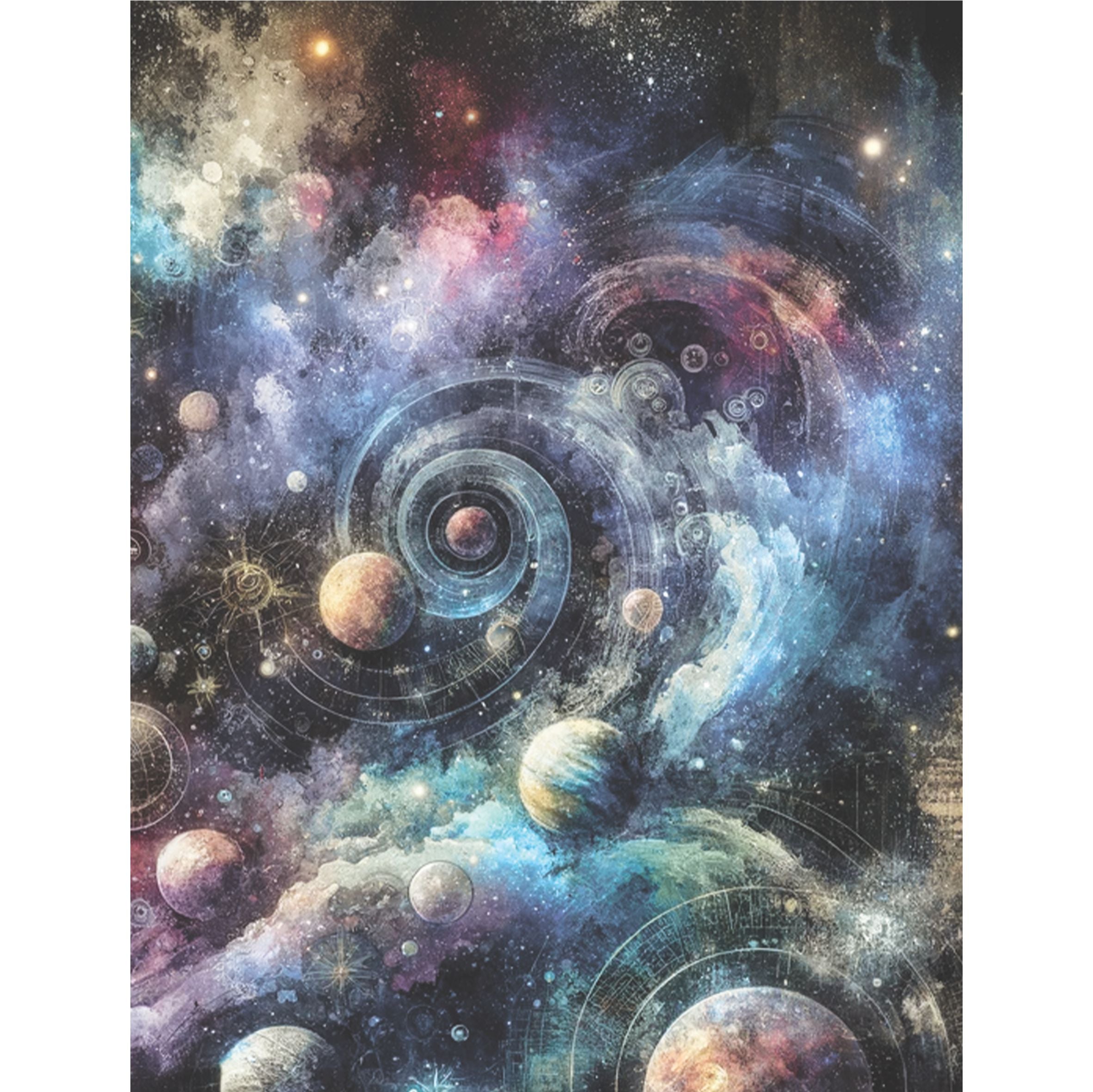 Cosmic Rice Paper, 8 x 10.5 inch - for Decoupage Scrapbooking Cards Crafts