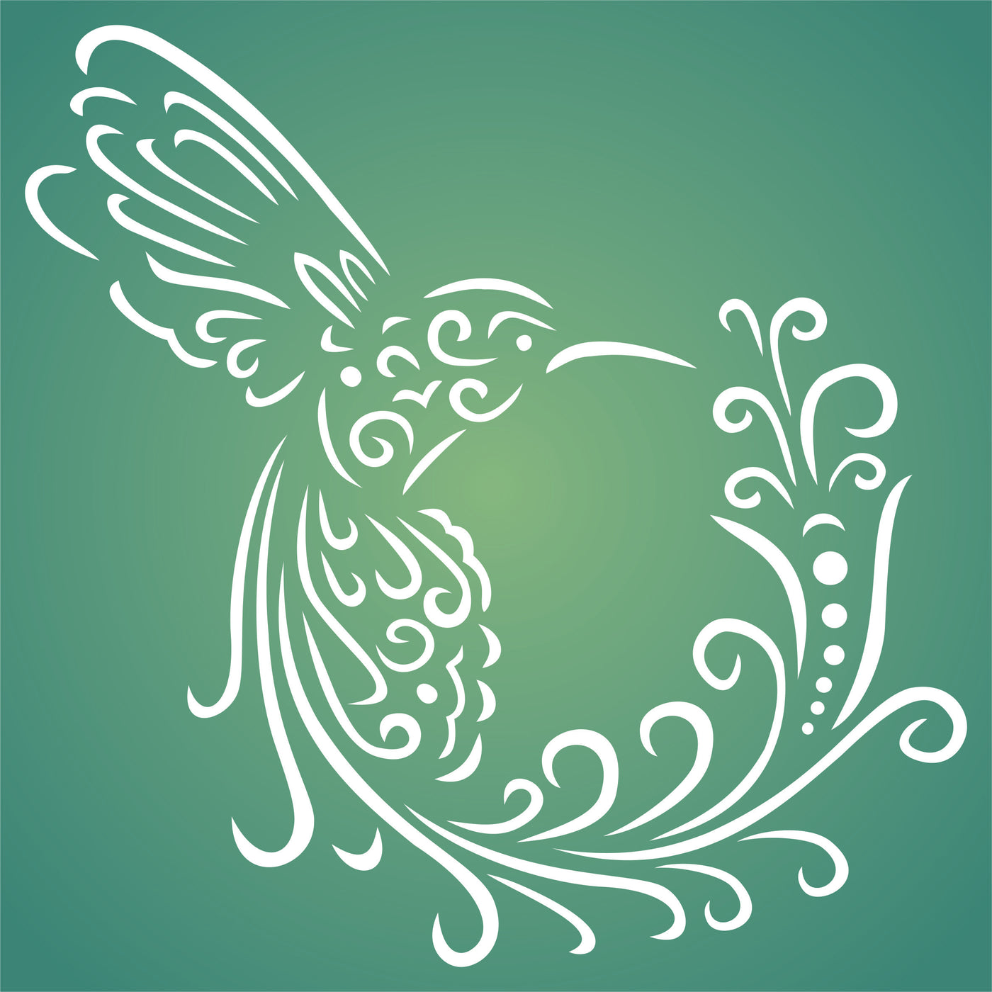 Bird of Paradise Stencil - Stylized Paradise Bird