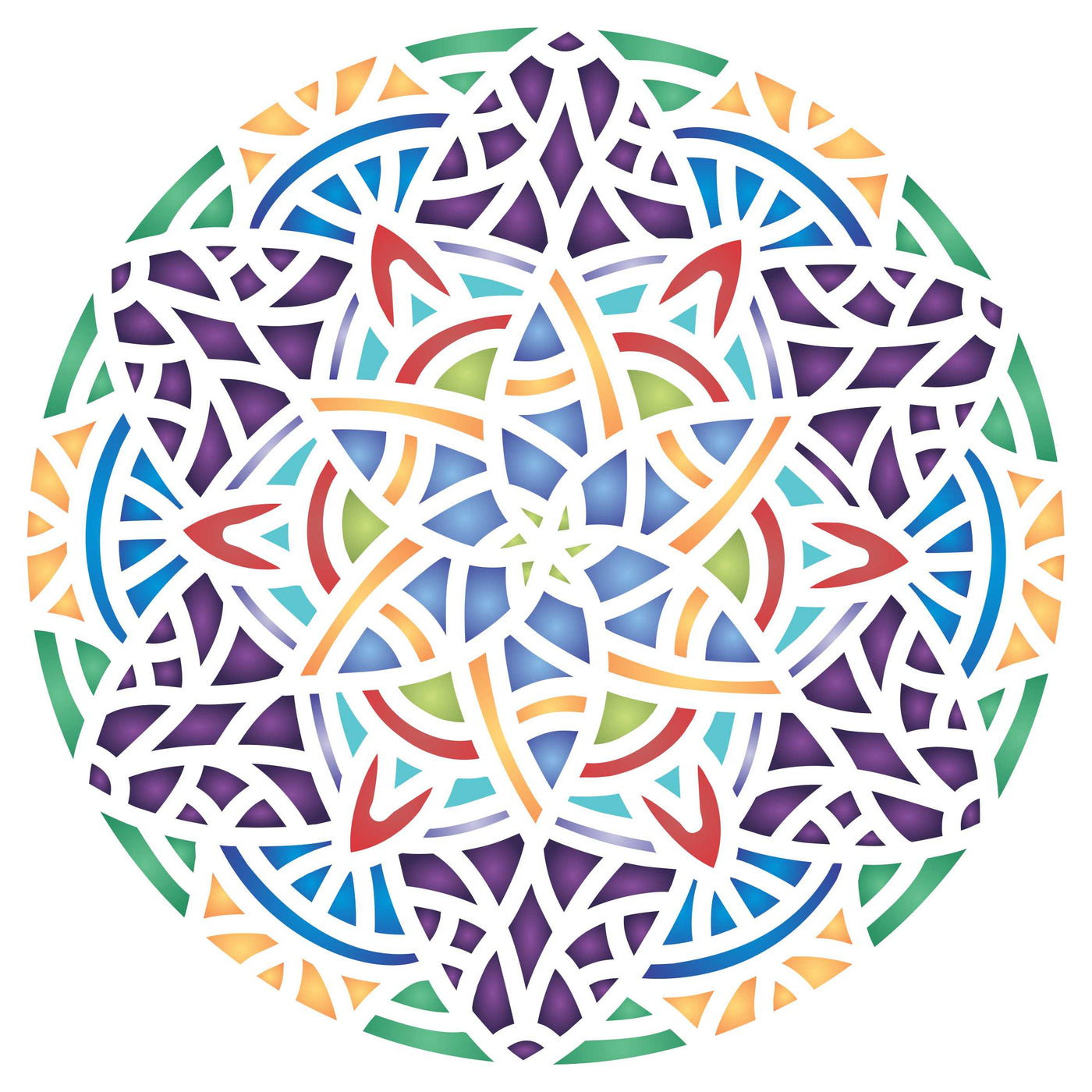 Arabic Mandala Stencil, 6.5 x 6.5 inch - Islamic Mosaic Arabic Geometric Design