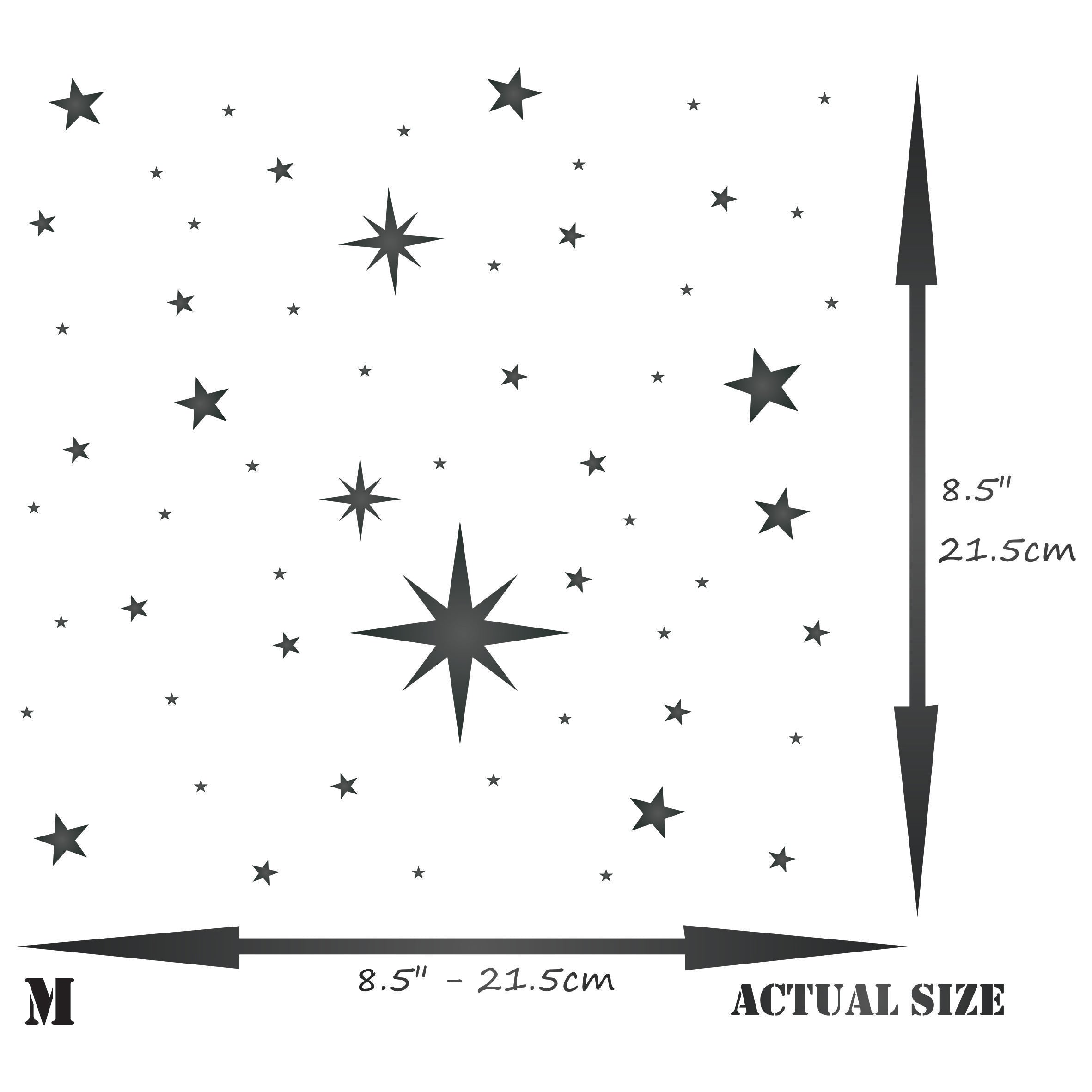 Christmas Stars Stencil - Shiny Sparks Glitter Twinkle Star Sparkle