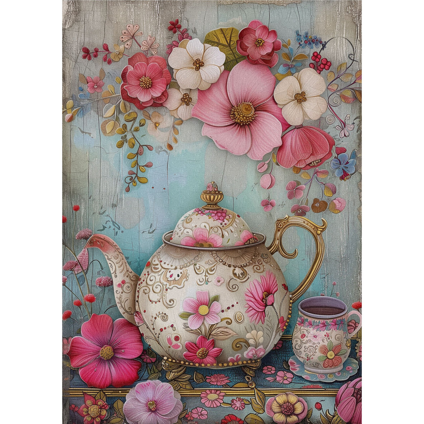 Tea Tand Macaroons Decoupage Rice Paper, 8 x 10.5 inch - for Scrapbooking Cards Crafts