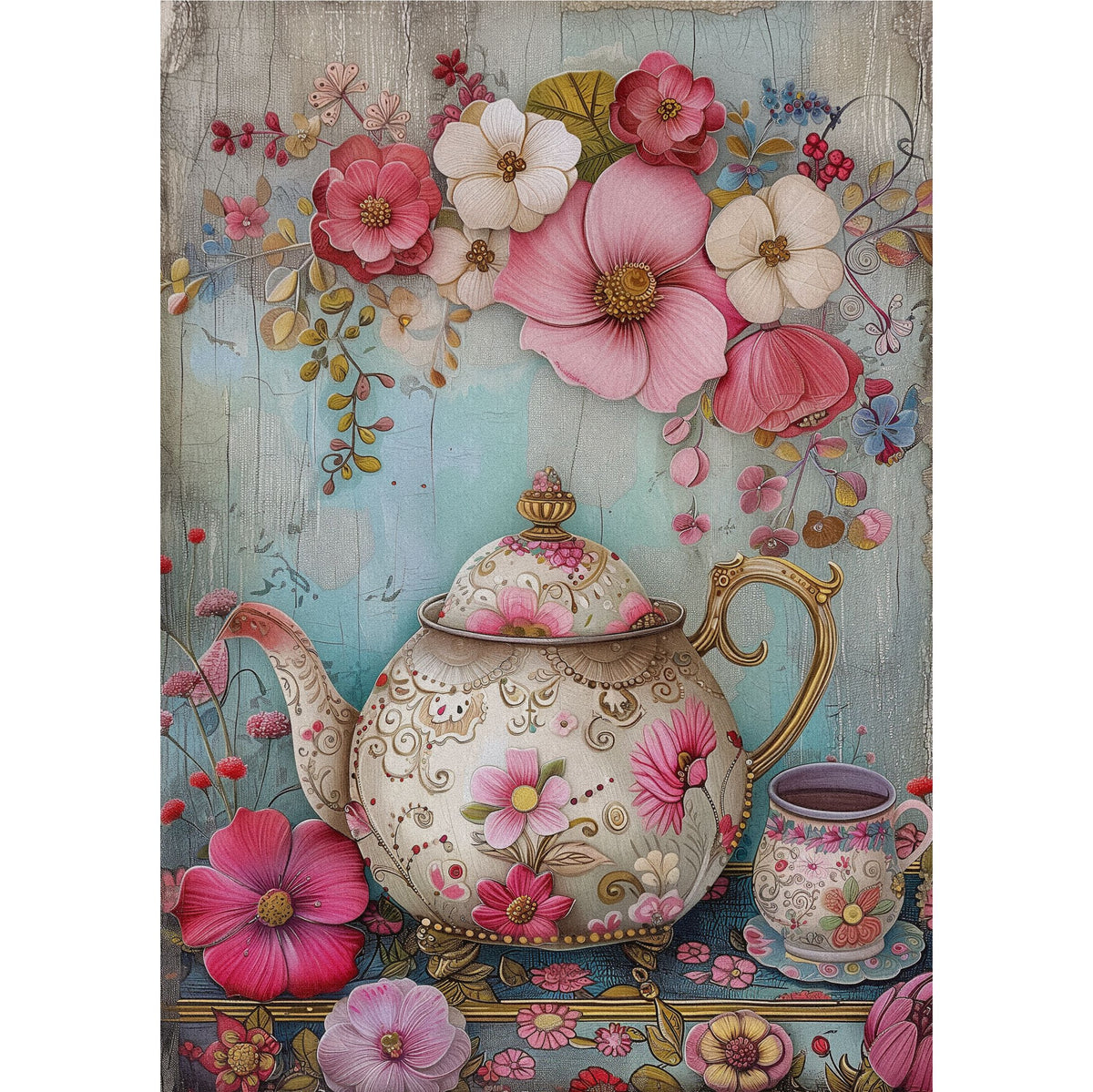 Tea Tand Macaroons Decoupage Rice Paper, 20.32 x 26.67 cm - for Scrapbooking Cards Crafts