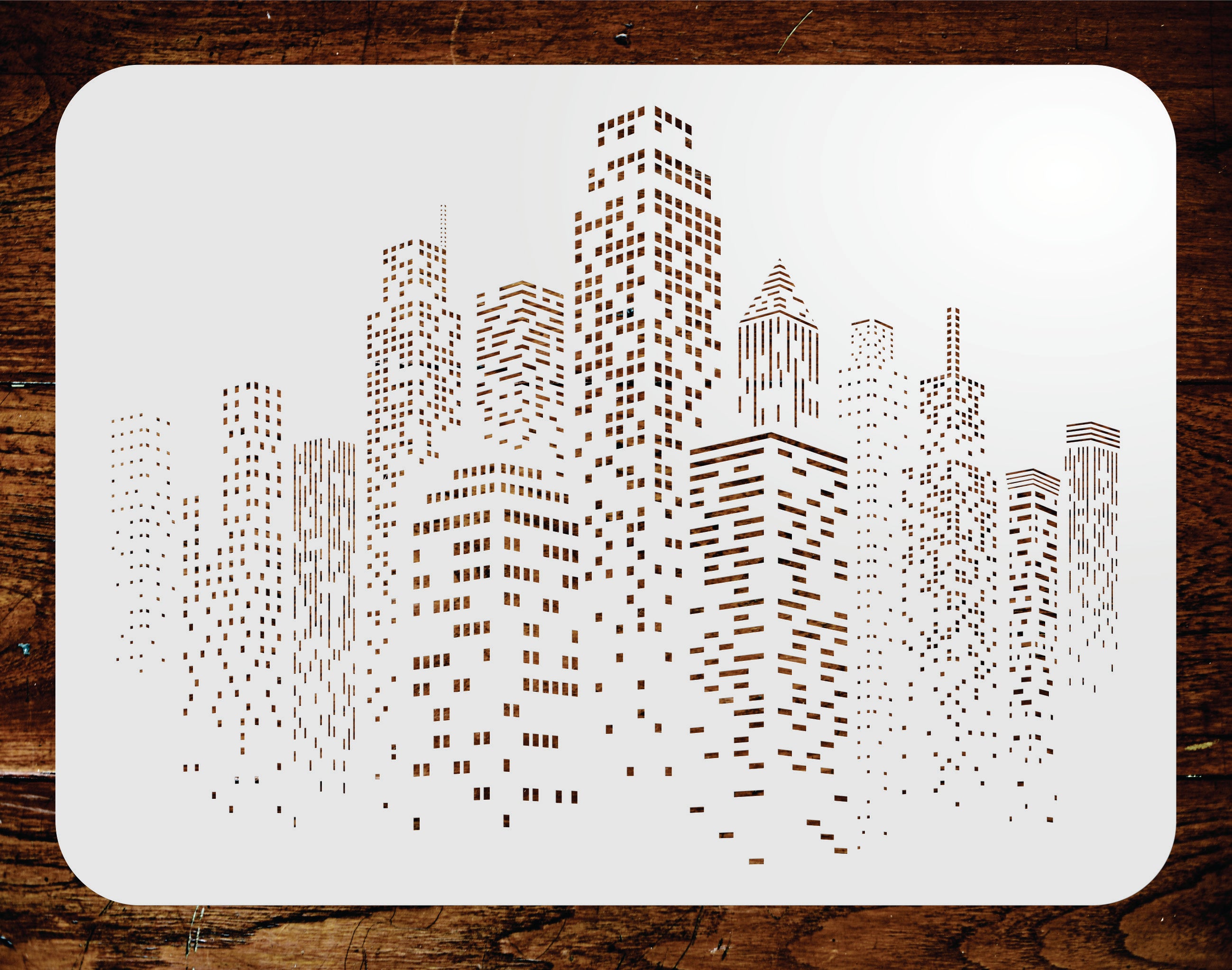 Skyscraper Stencil - Cityscape Skyline City Buildings