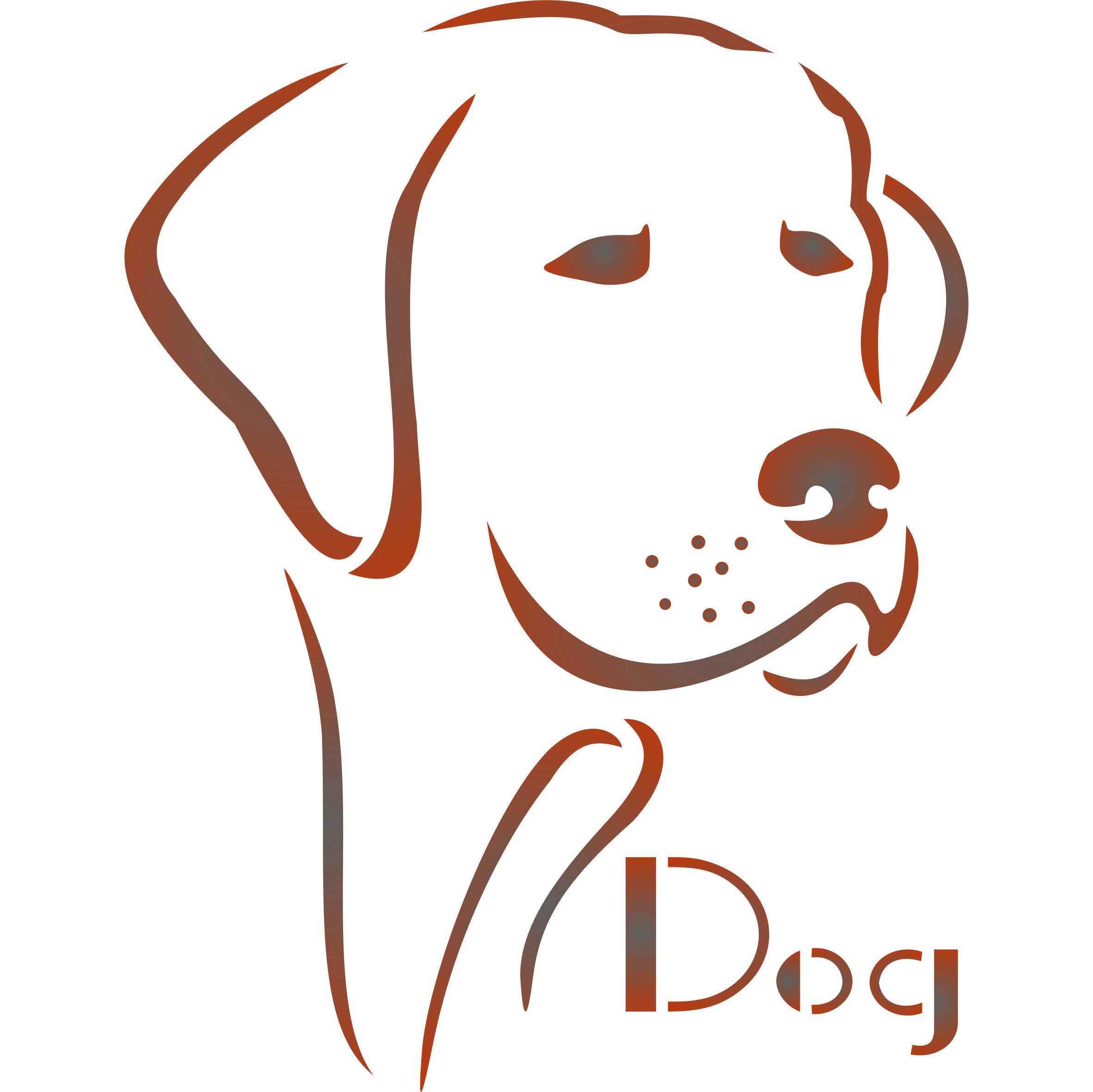 Dog Stencil - Line Art Pet Friend Animal Head