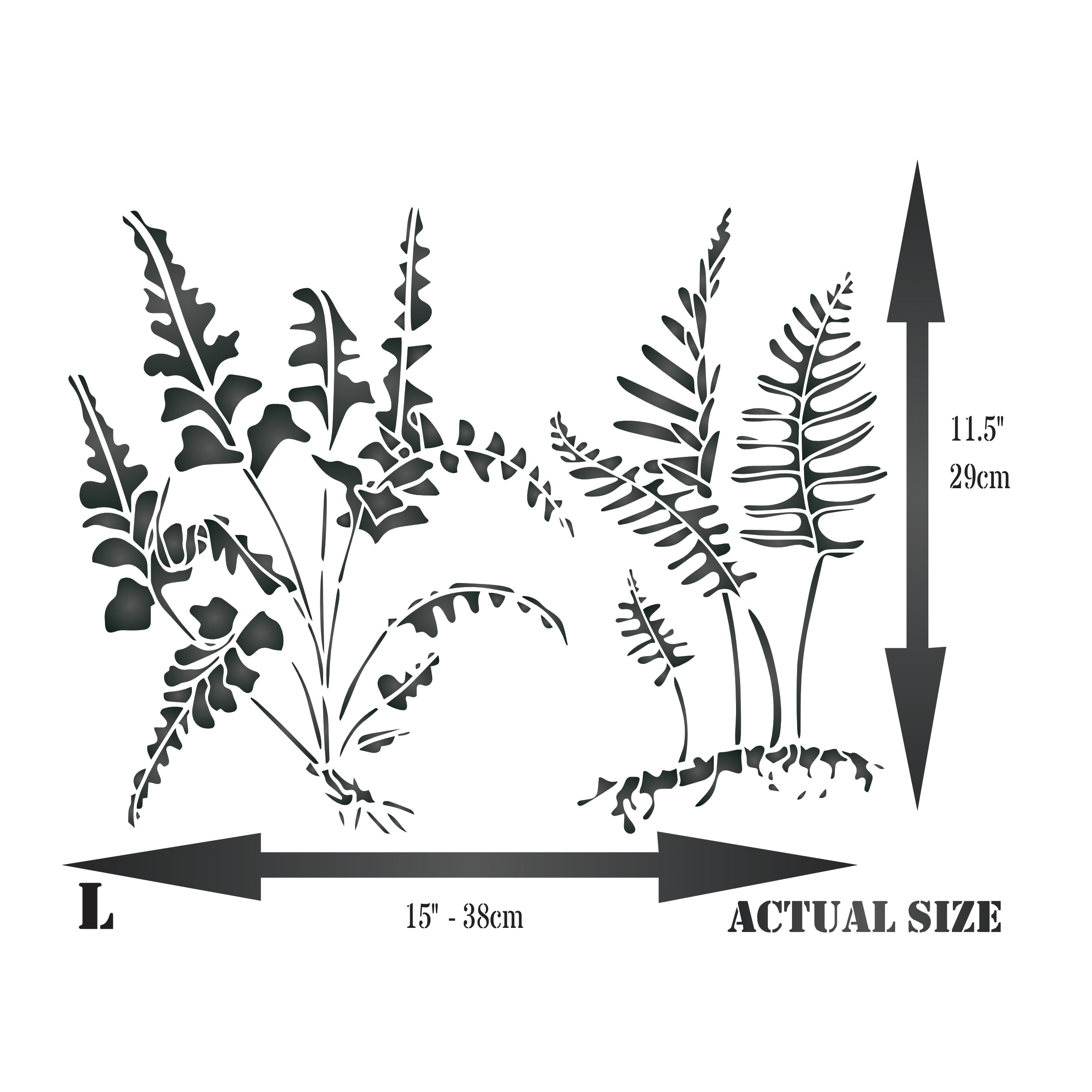 Fern Plants Stencil - Tropical Sword Ferns