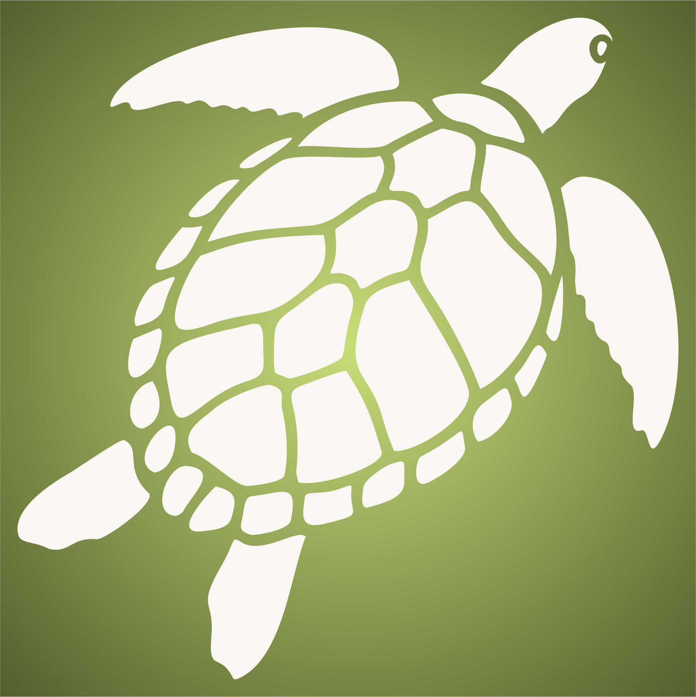 Turtle Stencil - Sea Ocean Nautical Seashore Reef Endangered