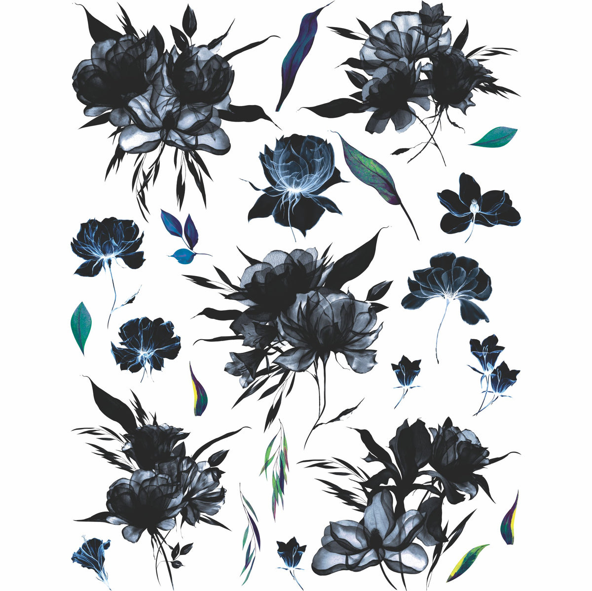 Transparent Flowers Rice Paper, 20.32 x 26.67 cm - for Decoupage Furniture Crafts