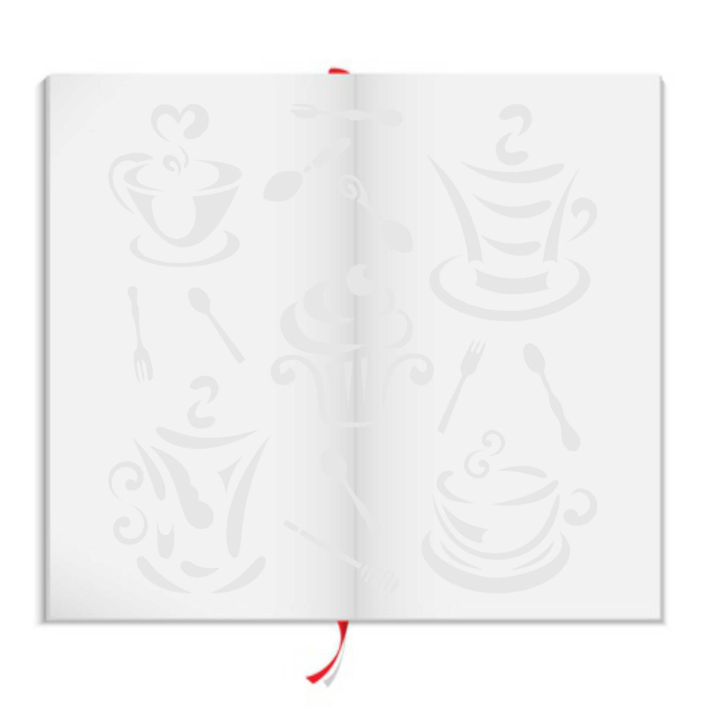 Coffee n Cake Stencil - Stylized Decorative Images Coffee Cup and Cupcake