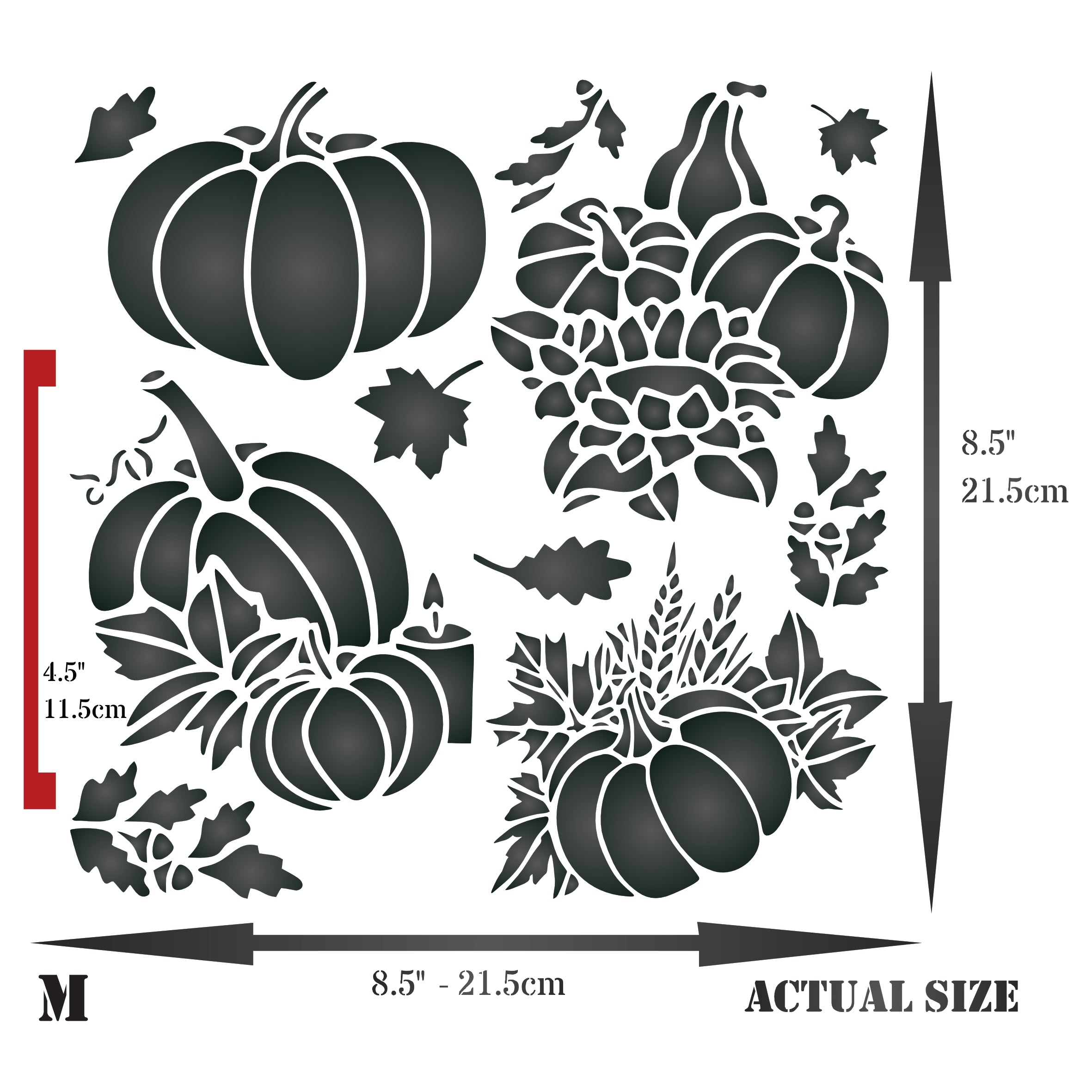 Pumpkins Stencil - Thanksgiving Decoration Halloween Cards Posters