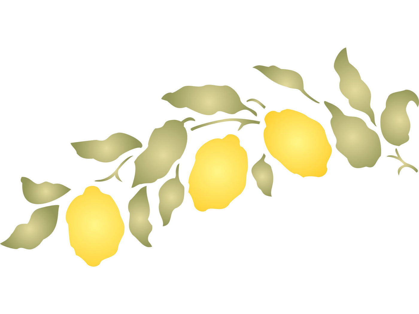 Lemon Branch Stencil, 12.5 x 6.5 inch - Classic Fruit Lemon Bough