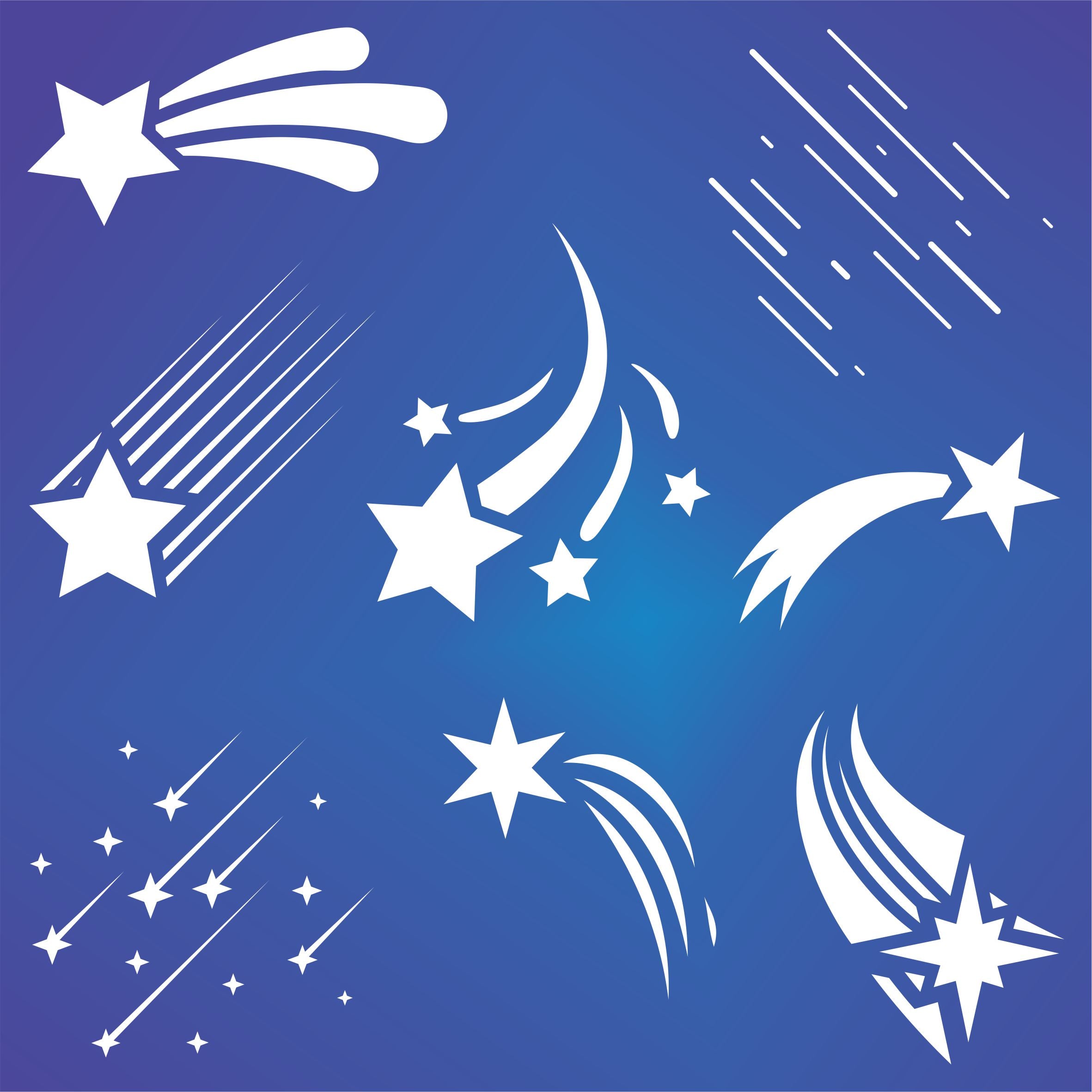 Shooting Stars Stencil - Celestial Shooting Star