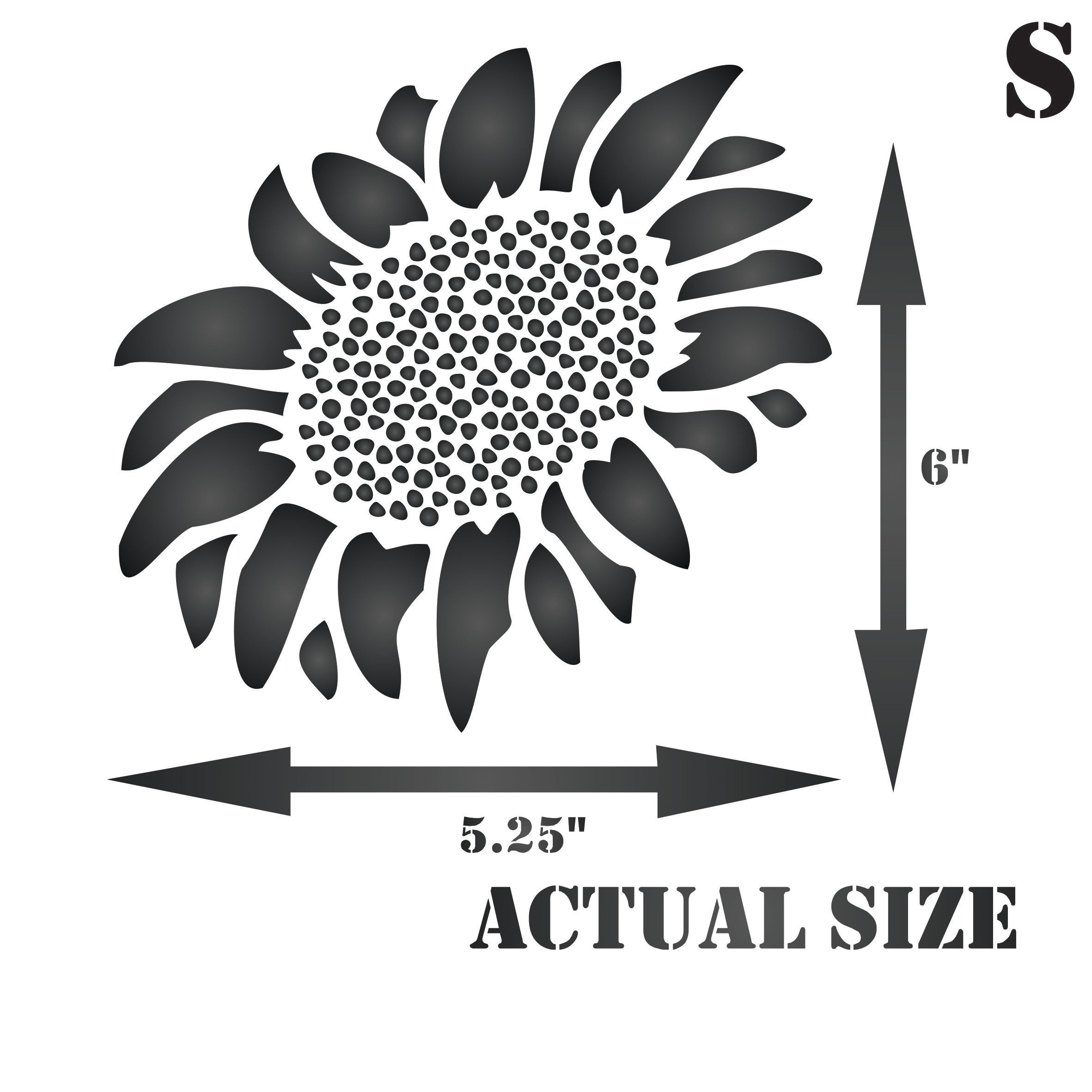 Sunflower Stencil - Flower Floral Art