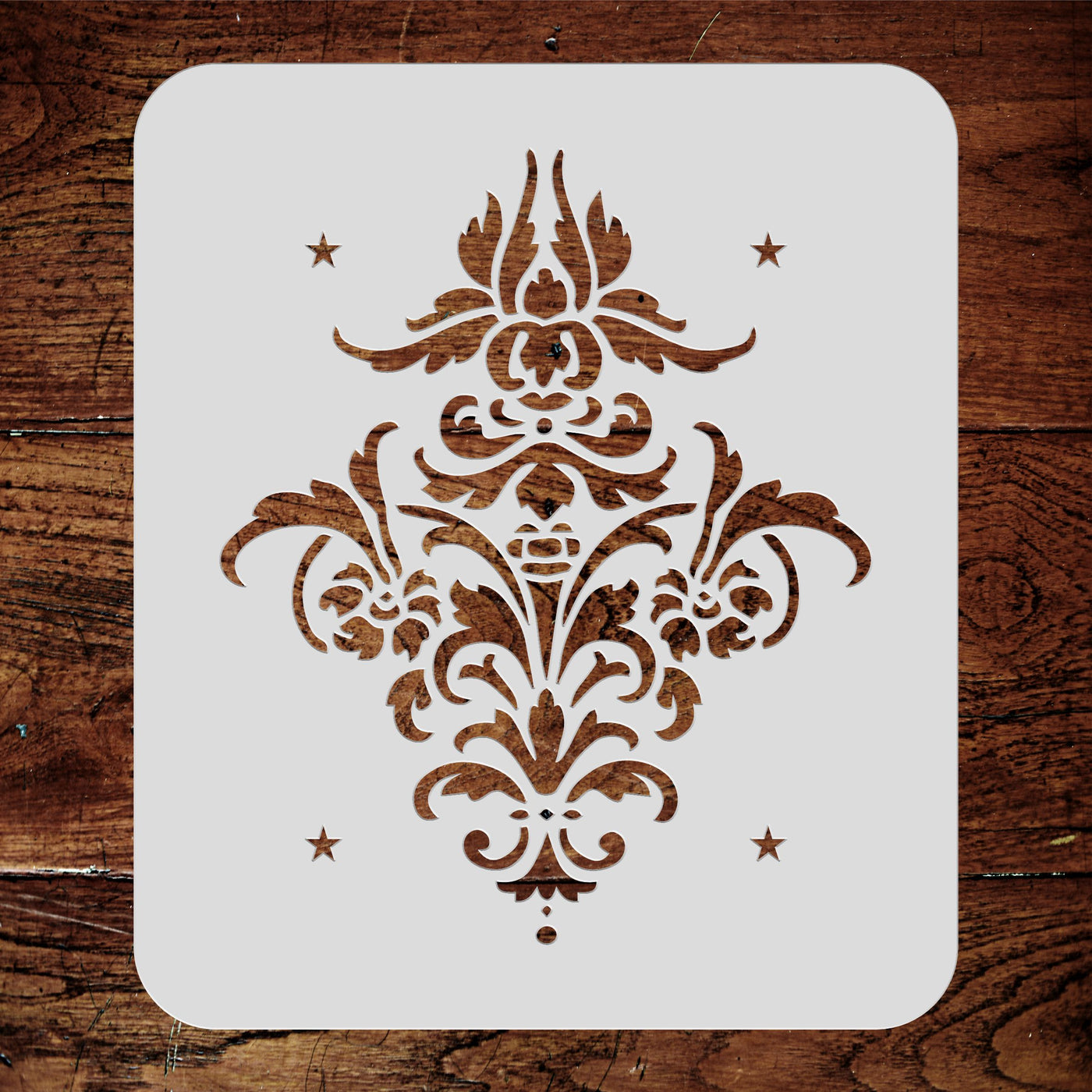 Flower Damask Stencil - Vintage Floral Damask Flowers Alloverpaper Pattern