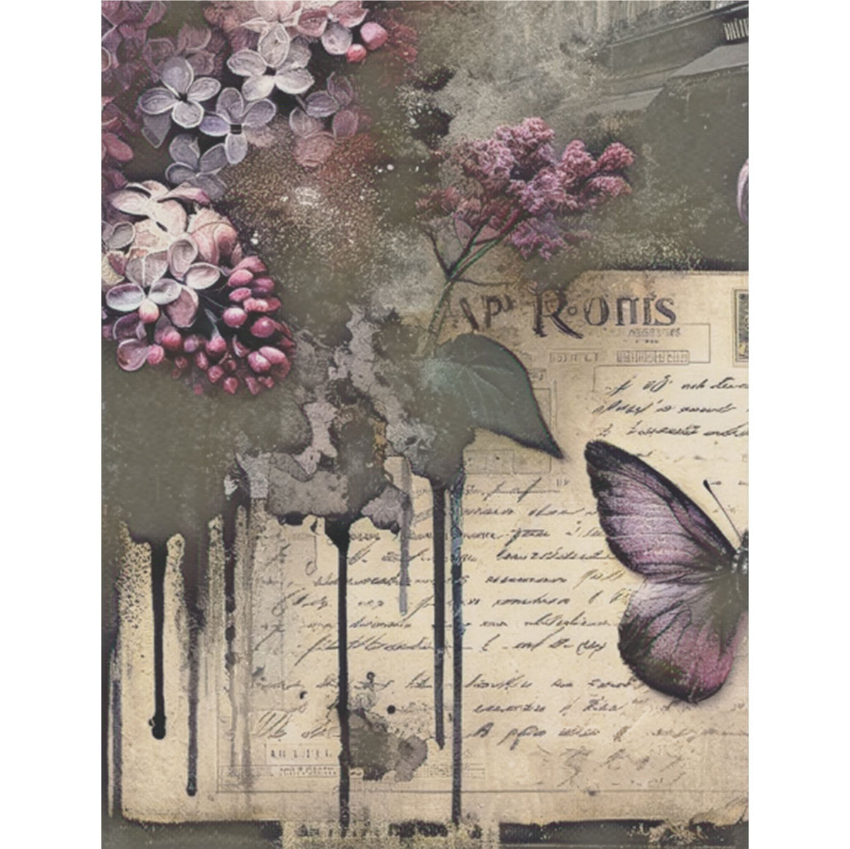 Peony Rice Paper, 20.32 x 26.67 cm - for Decoupage Scrapbooking Cards Crafts