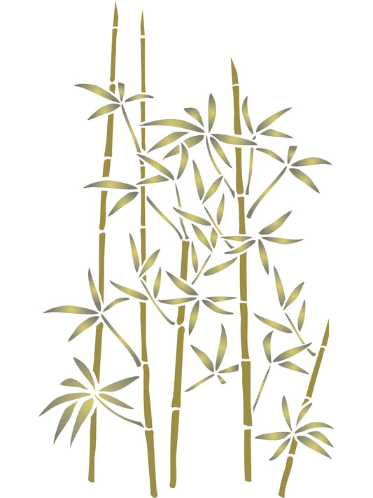 Bamboo Stencil - Classic Oriental Plant Leaves