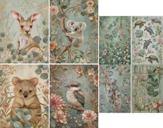 Australian Animals Decoupage Rice Paper, 20.32 x 26.67 cm - for Scrapbooking Cards Crafts