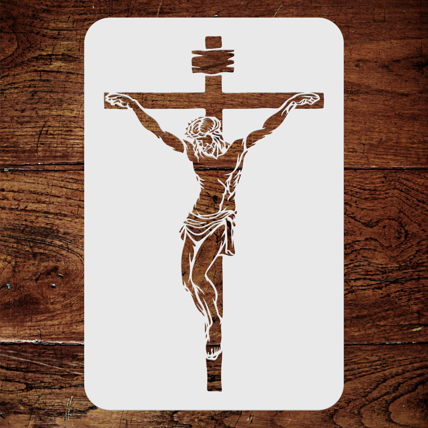 Crucifixion Stencil - Christian Catholic Religious Cross Crucifix Jesus