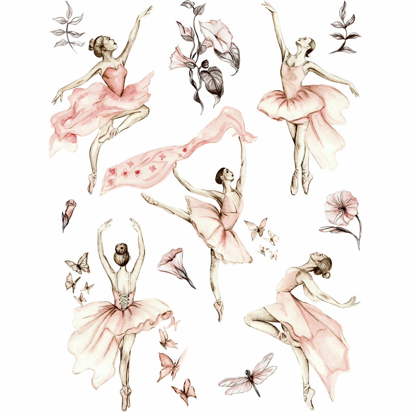 Ballet Theme Rice Paper- 6 x Different Printed Mulberry Paper Images 30gsm