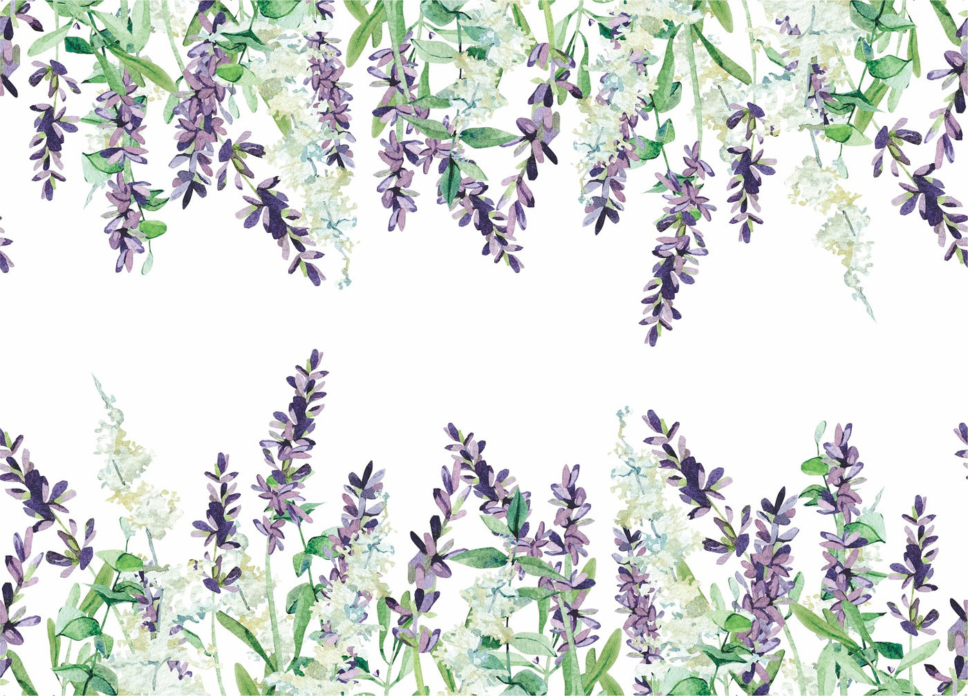 Lavender 2 Border Rice Paper- 13 Sheets Printed Mulberry Paper Border 36gsm