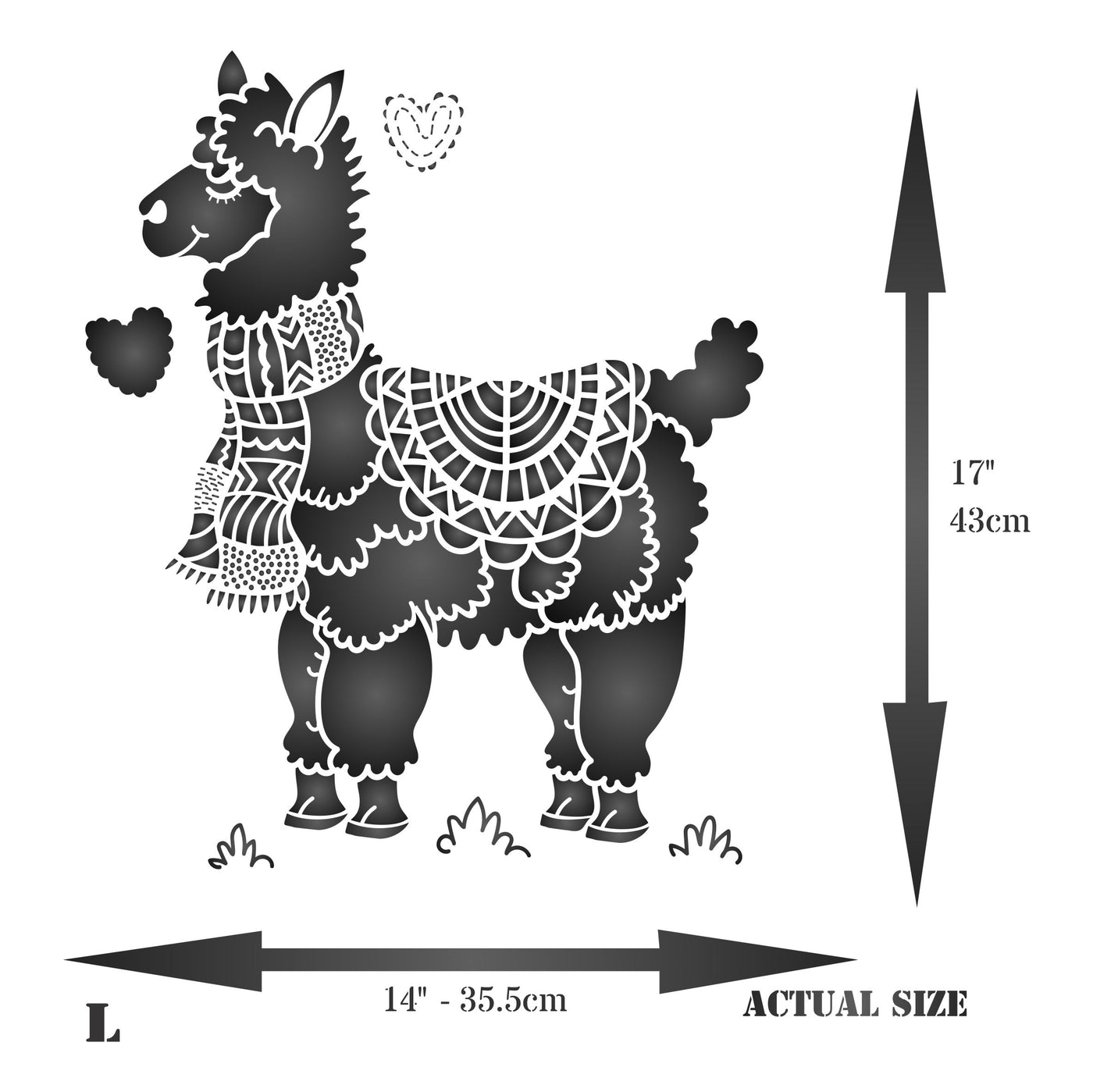 Alpaca Stencil - Childs Decorative Llama Animal