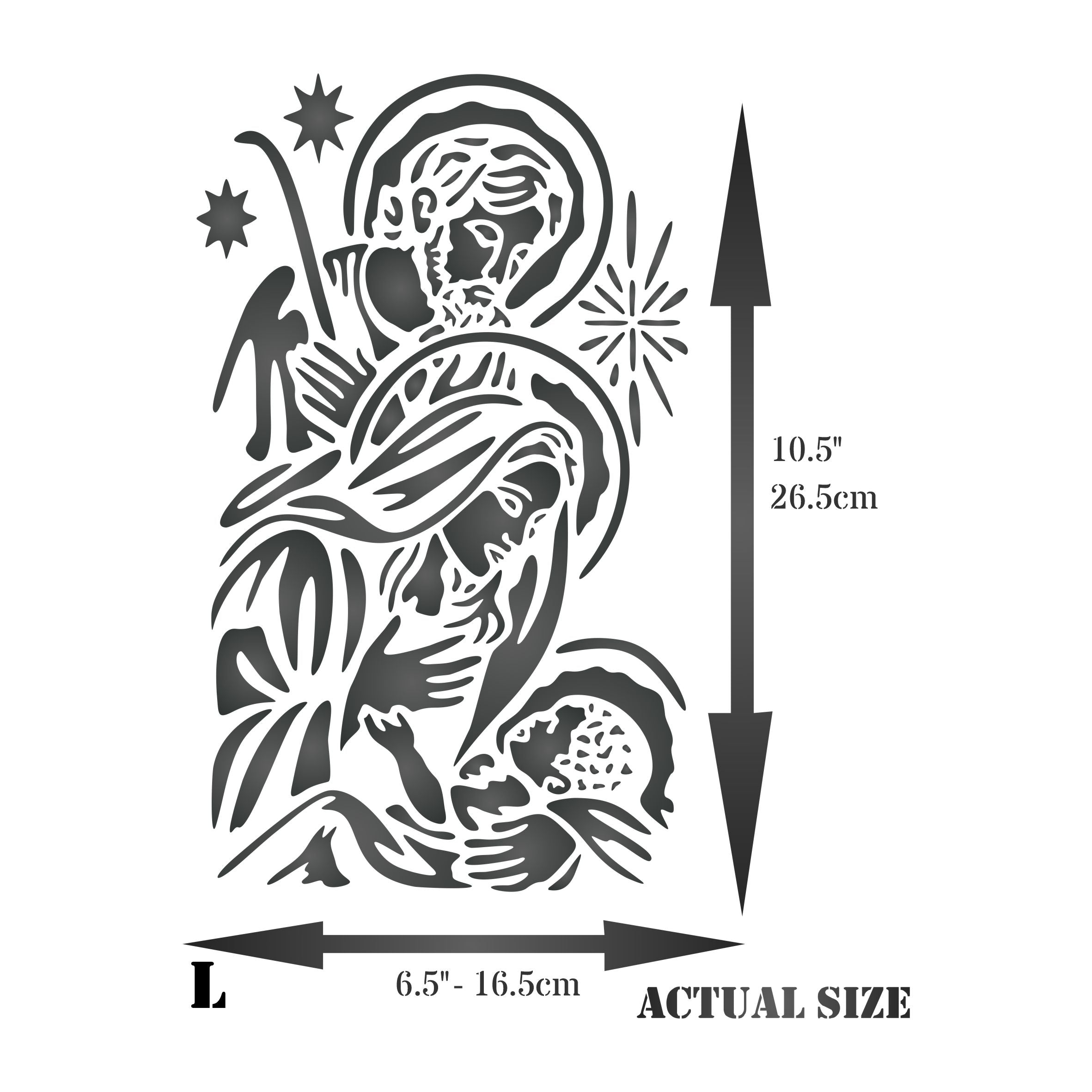 Holy Family Stencil - Nativity Jesus Mary Joseph Catholic Christian Religious