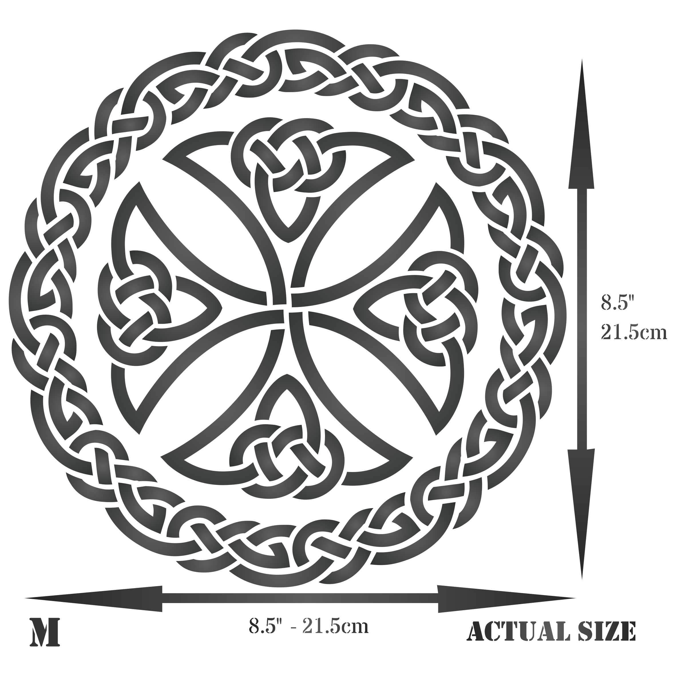 Celtic Cross Stencil - Irish Celts Viking Knotwork Woven Ethnic Braided