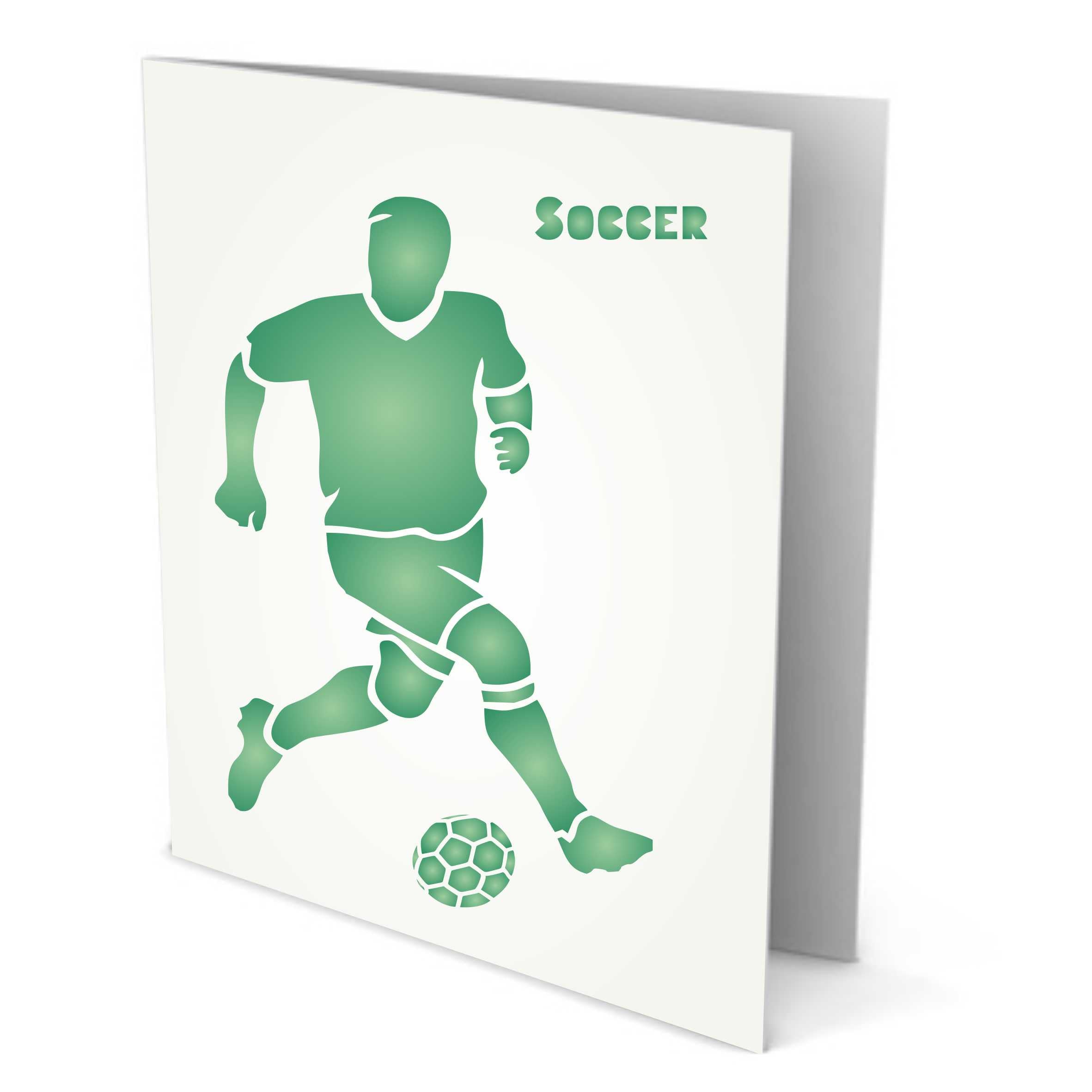 Soccer Stencil - Athlete UK Football Soccer Player Ball Word Quote