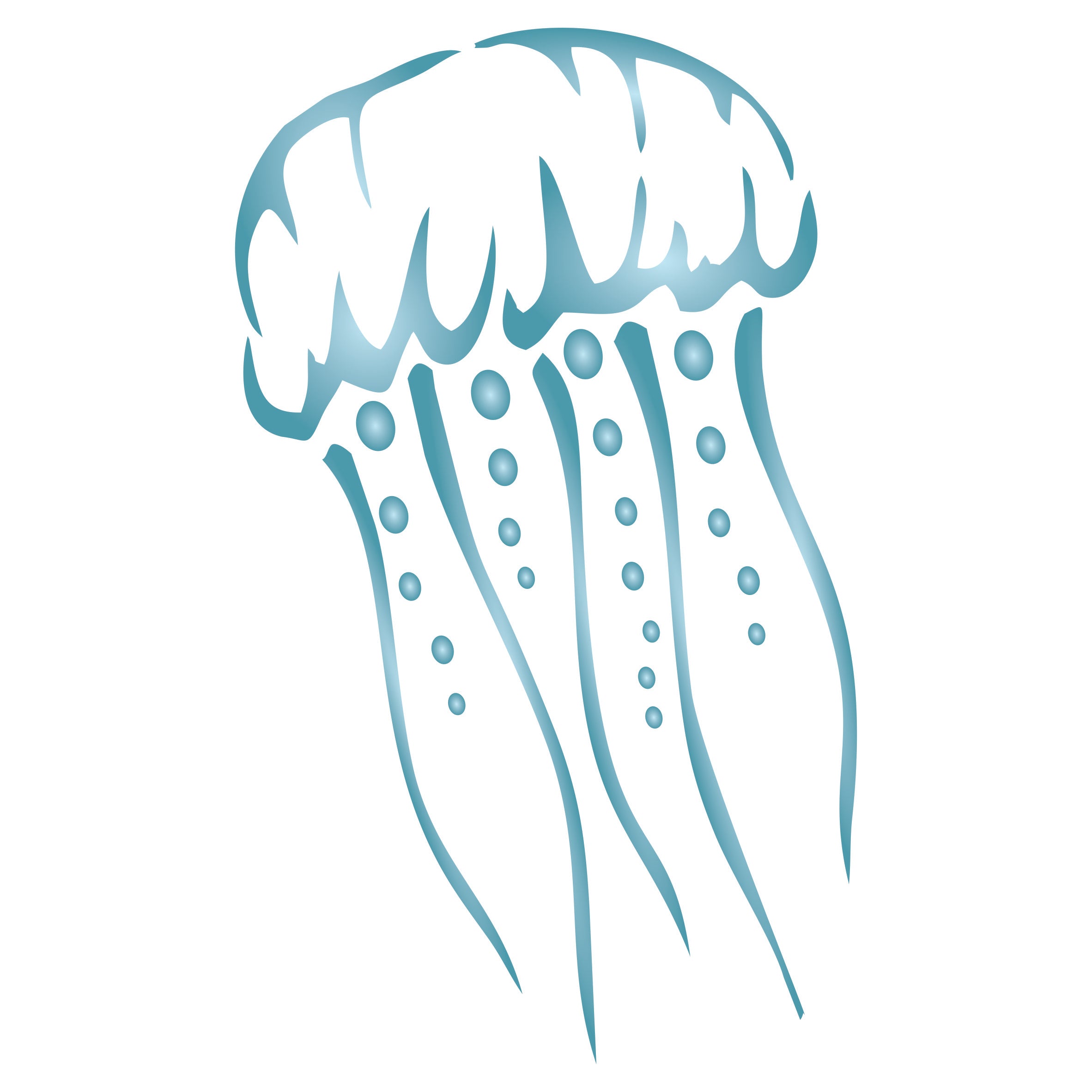 Jellyfish Stencil - Sea Ocean Nautical Seashore Reef Fish