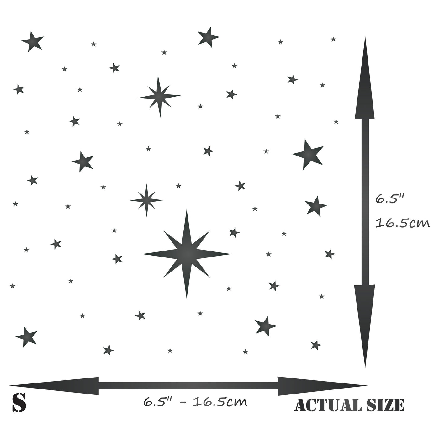 Christmas Stars Stencil - Shiny Sparks Glitter Twinkle Star Sparkle