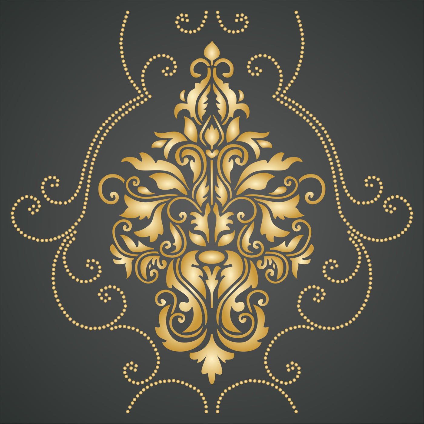 Damask Stencil - Classic Vintage Large Floral Allover Pattern