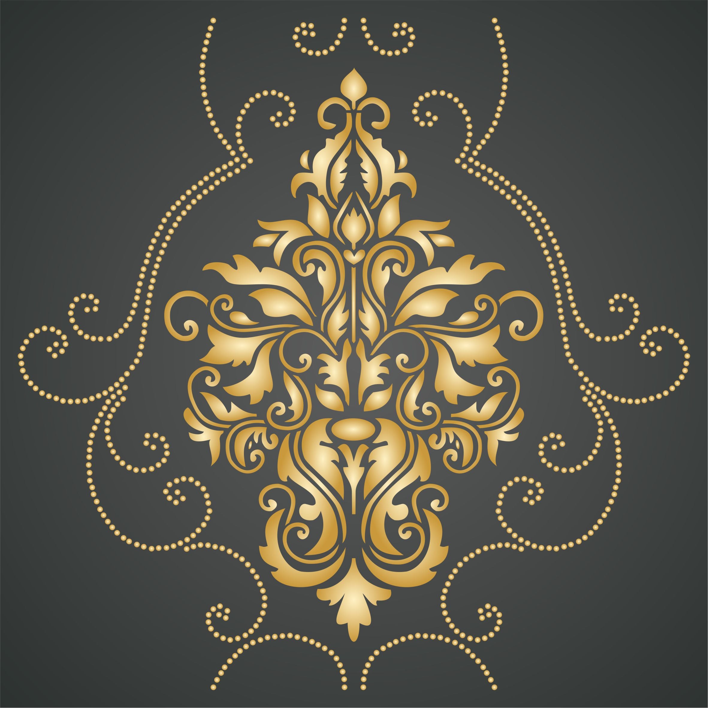 Damask Stencil - Classic Vintage Large Floral Allover Pattern