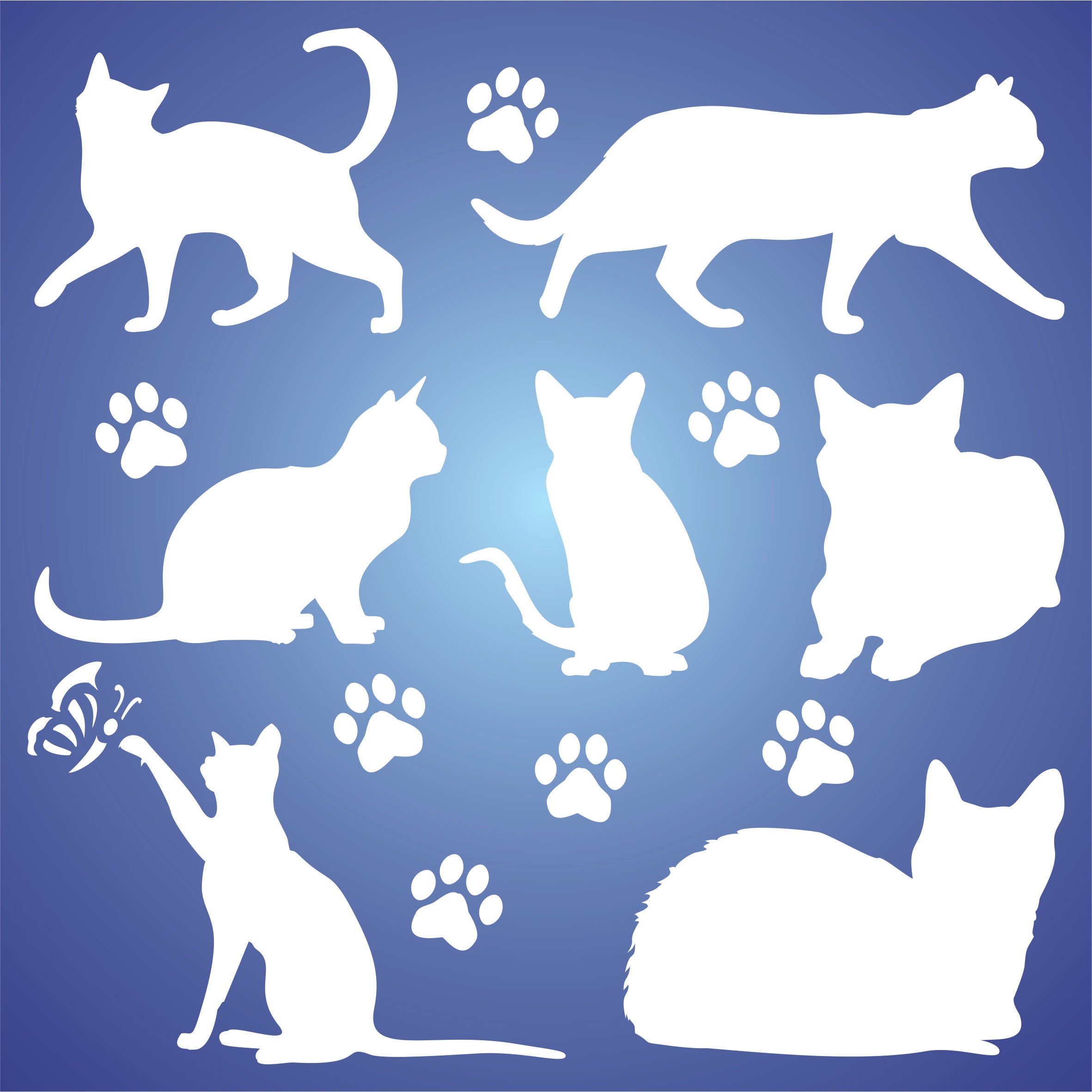 Cat Stencil - Pet Friend Animal Feline Silhouette