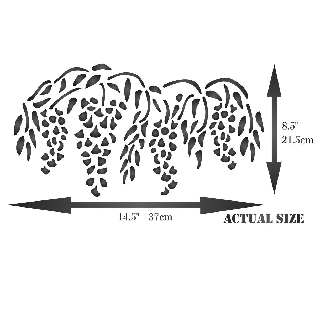 Wisteria Stencil, 40.64 x 21.59 cm - Classic Whisteria Flower Border