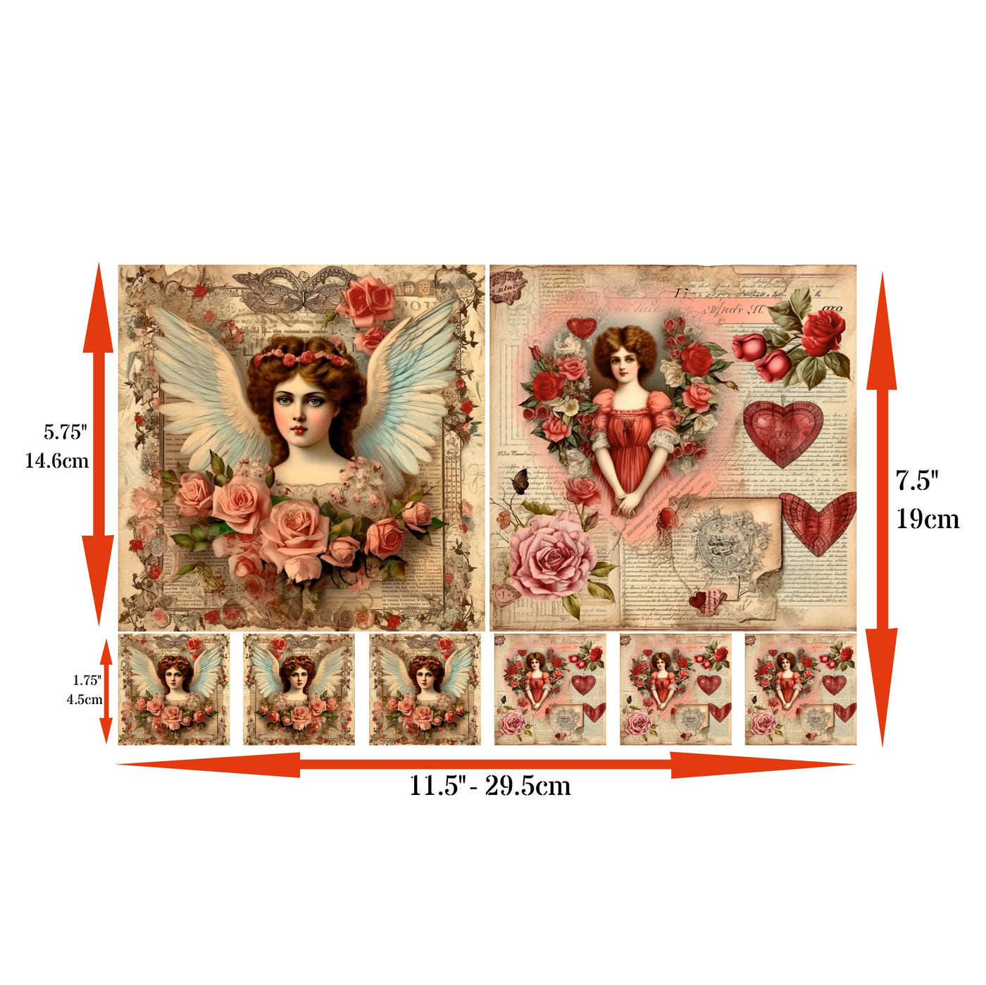 Decoupage Rice Papers - 4 Sheets | 8 Unique Designs | Versatile Christmas Designs for Art Projects & Crafting by CRAFT KREATIVELY