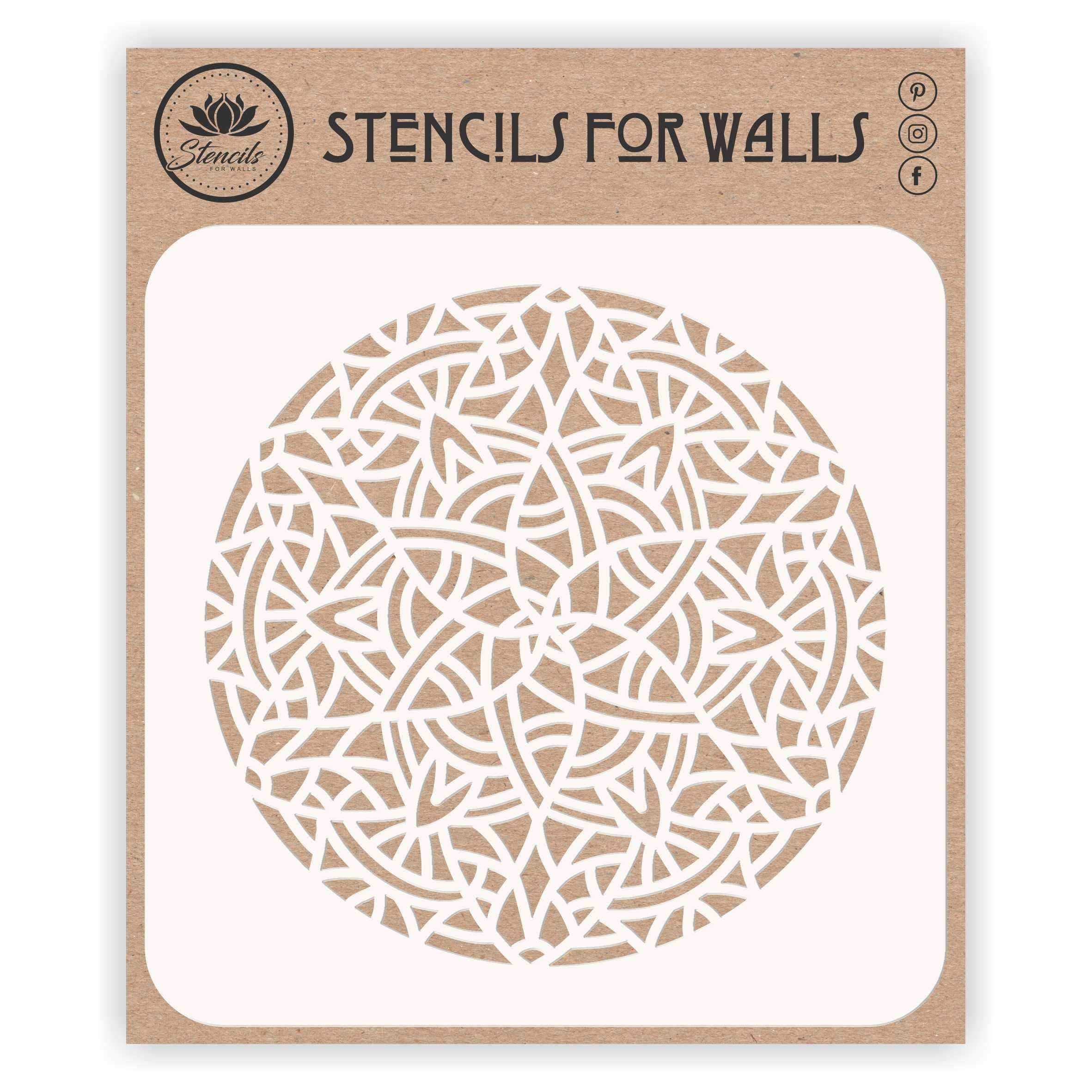 Arabic Mandala Stencil, 35.56 x 35.56 cm (L) - Islamic Mosaic Arabic Geometric Design Stencils Template for Painting