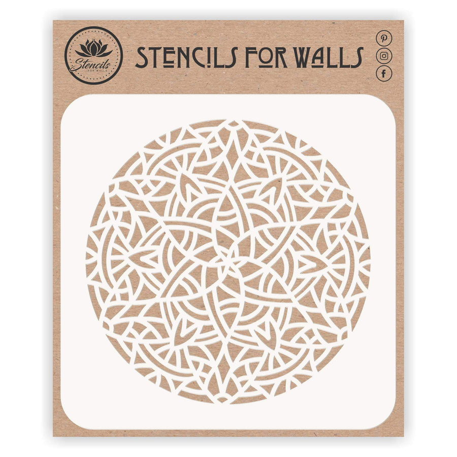 Arabic Mandala Stencil, 35.56 x 35.56 cm (L) - Islamic Mosaic Arabic Geometric Design Stencils Template for Painting