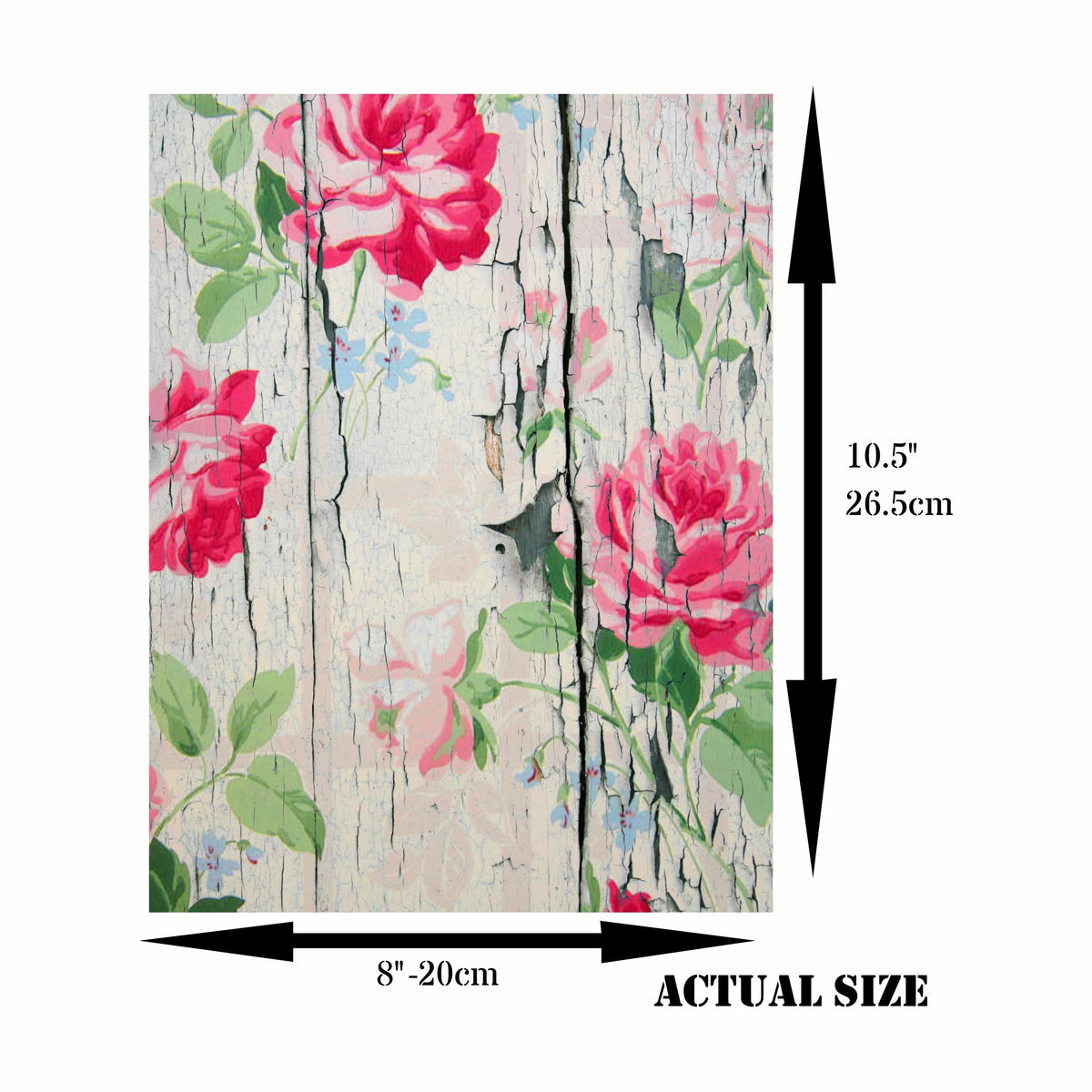 Floral Wood Theme Mulberry Rice Paper, 20.32 x 26.67 cm - 6 Unique Printed Mulberry Paper Images 30gsm Visible Fibres for Decoupage Crafts Mixed Media Collage Art