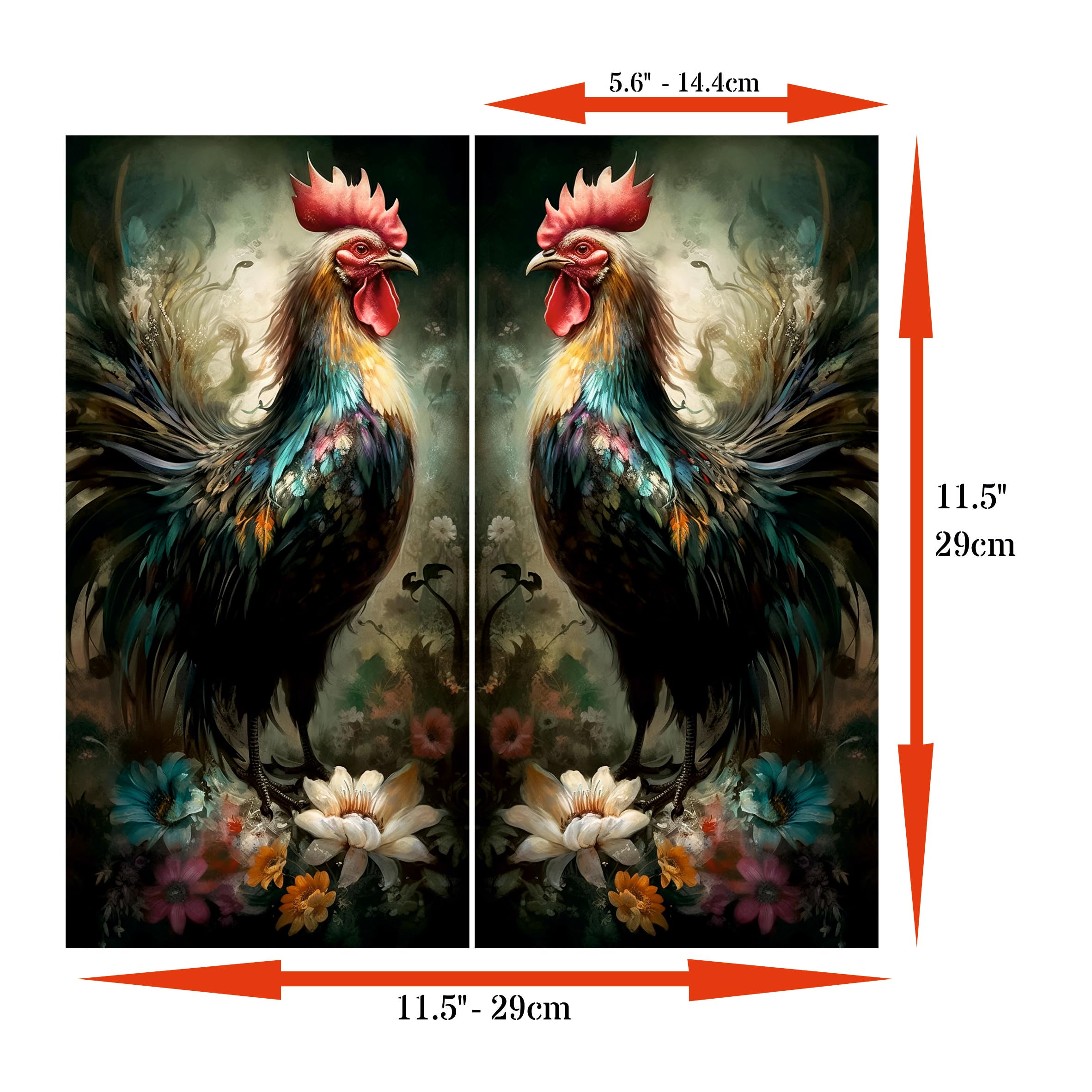 Decoupage Rice Paper, 29 x 29cm (2 sheets) - 3x images for Furniture Poster Craft Decoupage by CRAFT KREATIVELY