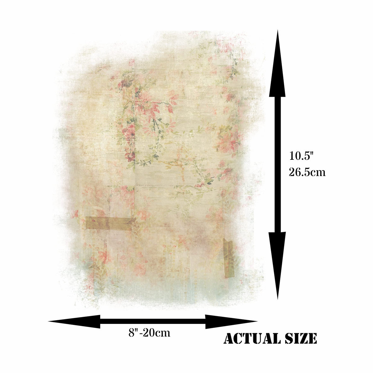 Rose Wallpaper Overlay Rice Paper, 20.32 x 26.67 cm - 6 x Different Printed Mulberry Paper Images 30gsm Visible Fibres for Decoupage Crafts Mixed Media Collage Art