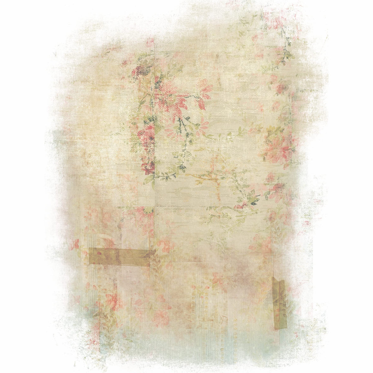 Rose Wallpaper Overlay Rice Paper, 20.32 x 26.67 cm - 6 x Different Printed Mulberry Paper Images 30gsm Visible Fibres for Decoupage Crafts Mixed Media Collage Art