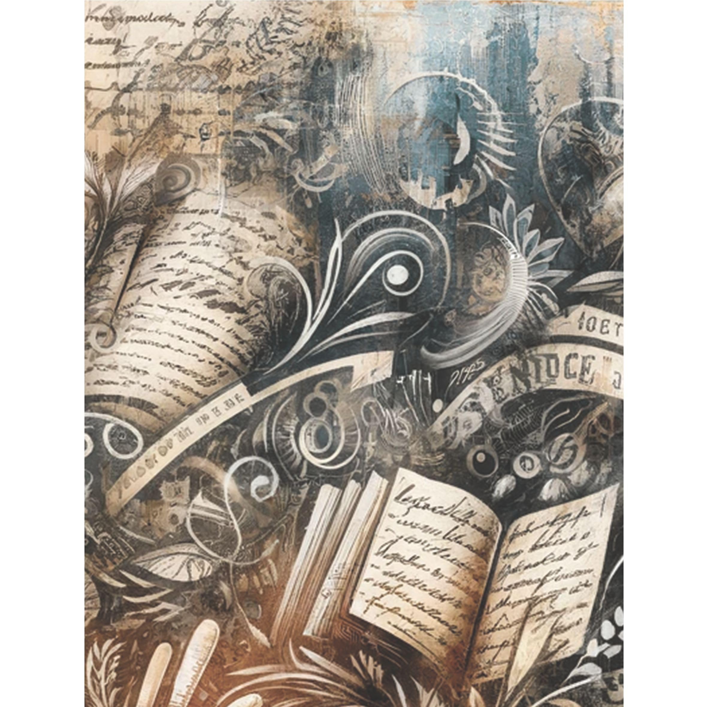 Coffee Shop Rice Paper, 8 x 10.5 inch - for Decoupage Scrapbooking Cards Crafts