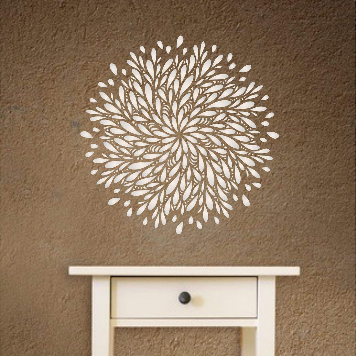 Stylized Mum Stencil, 25.40 x 25.40 cm (M) - Stencil Company Original Flower Chrysanthemum Mandala Graphic Design