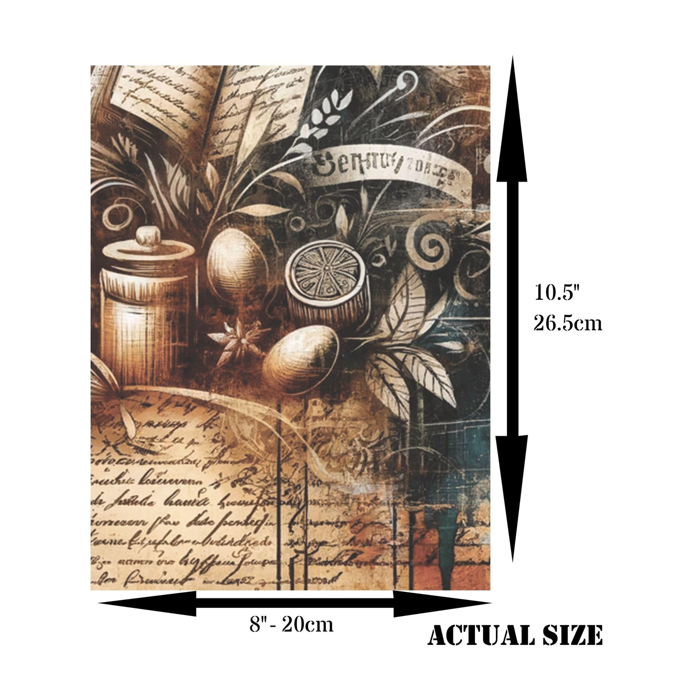 Coffee Shop Rice Paper, 8 x 10.5 inch - for Decoupage Scrapbooking Cards Crafts