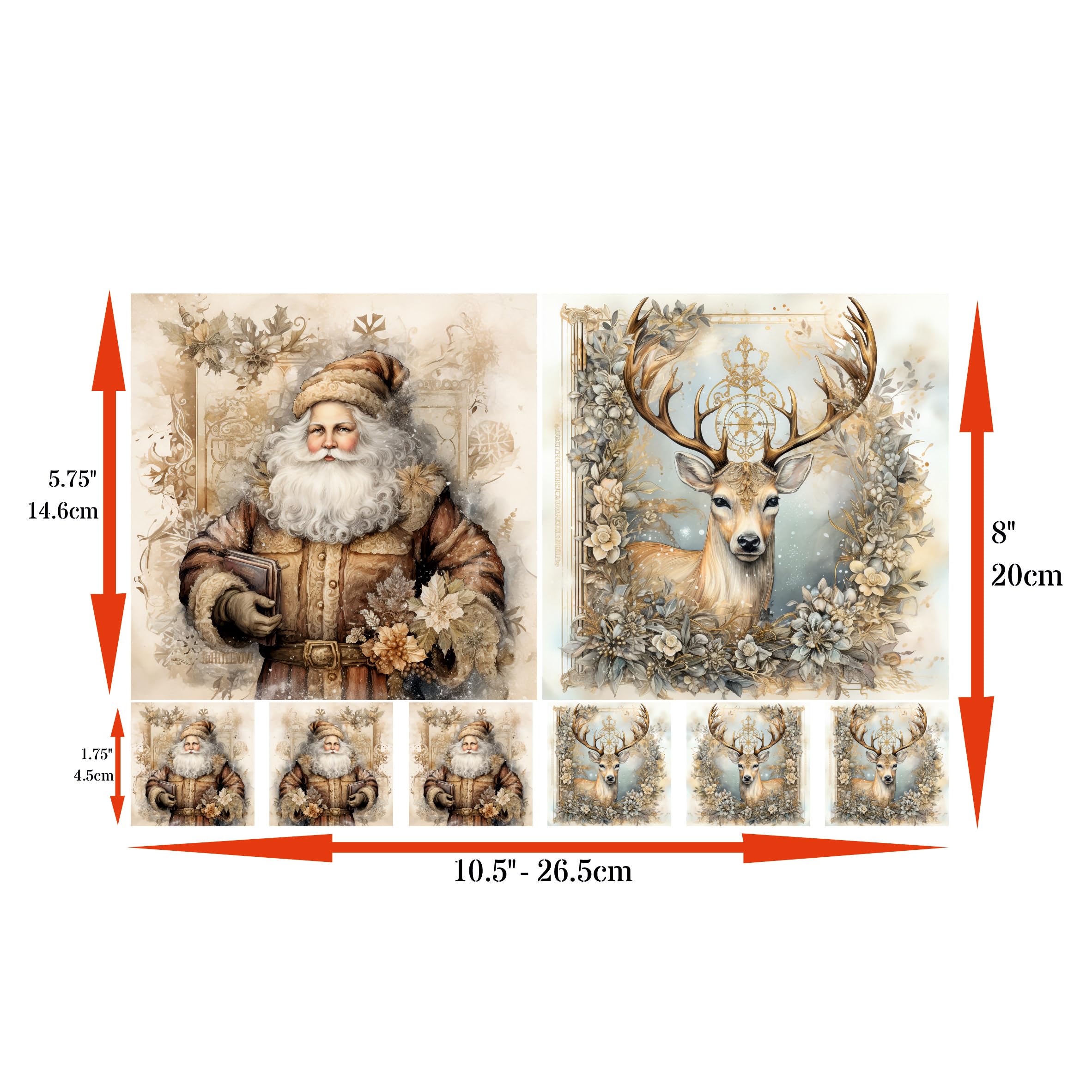 Decoupage Rice Papers - 4 Sheets | 32 Pieces | 8 Unique Designs | Versatile Designs for Art Projects & Crafting by CRAFT KREATIVELY