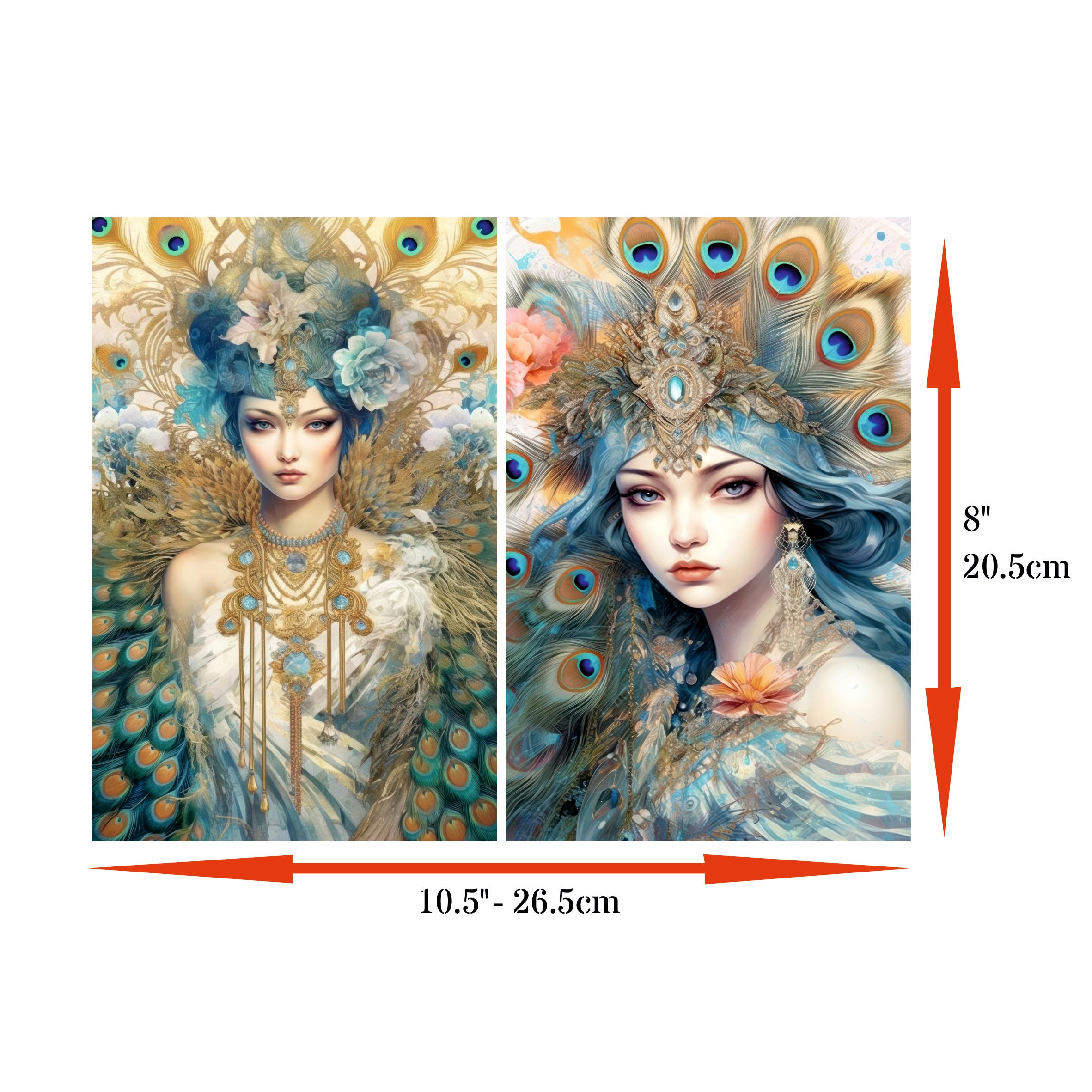Decoupage Rice Papers - 6 Pieces | 6 Unique Designs | Versatile Decoupage Designs for Art Projects & Crafting by CRAFT KREATIVELY